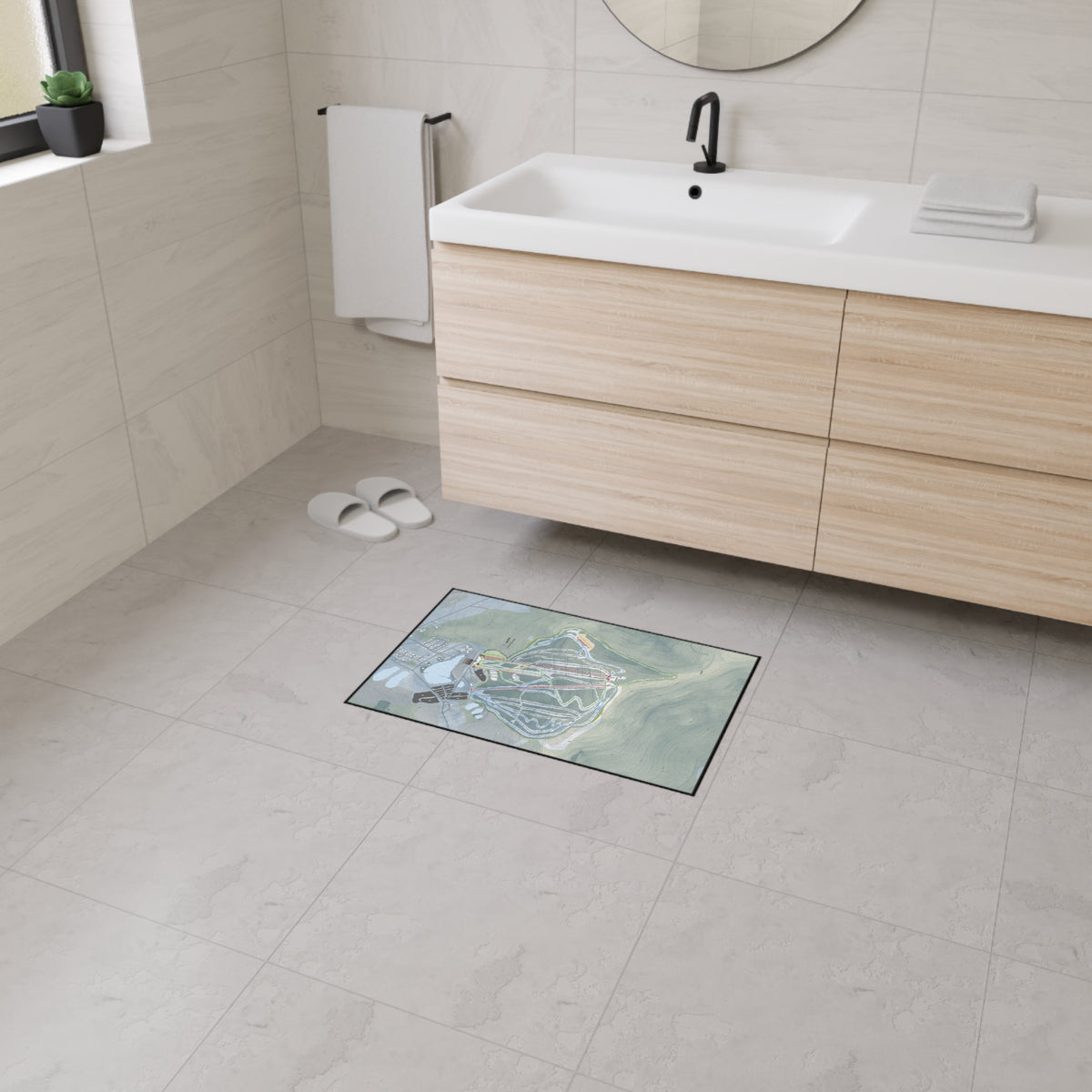 Elk Mountain, Pennsylvania Ski Resort Map Heavy Duty Floor Mat