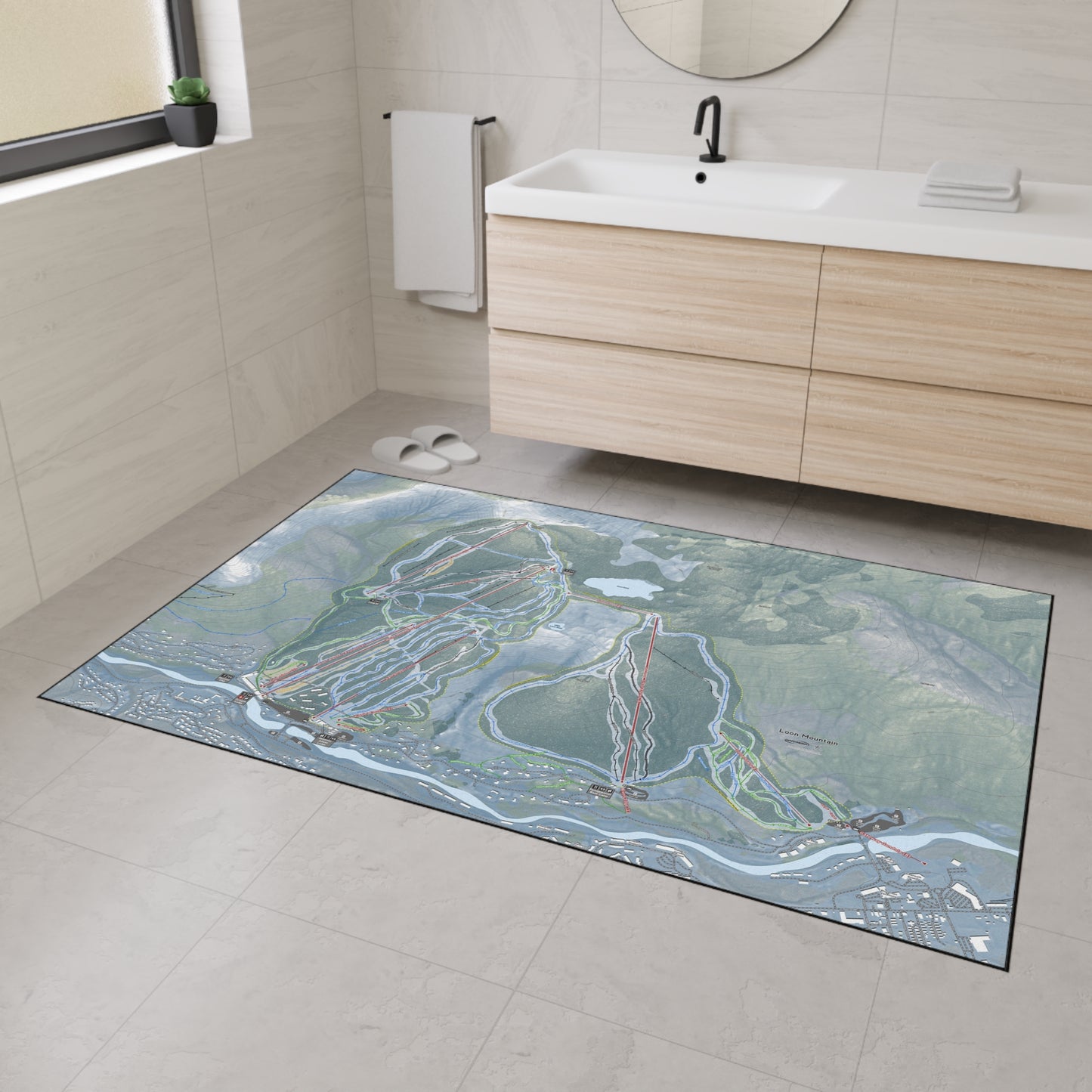 Loon Mountain, New Hampshire Ski Resort Map Heavy Duty Floor Mat