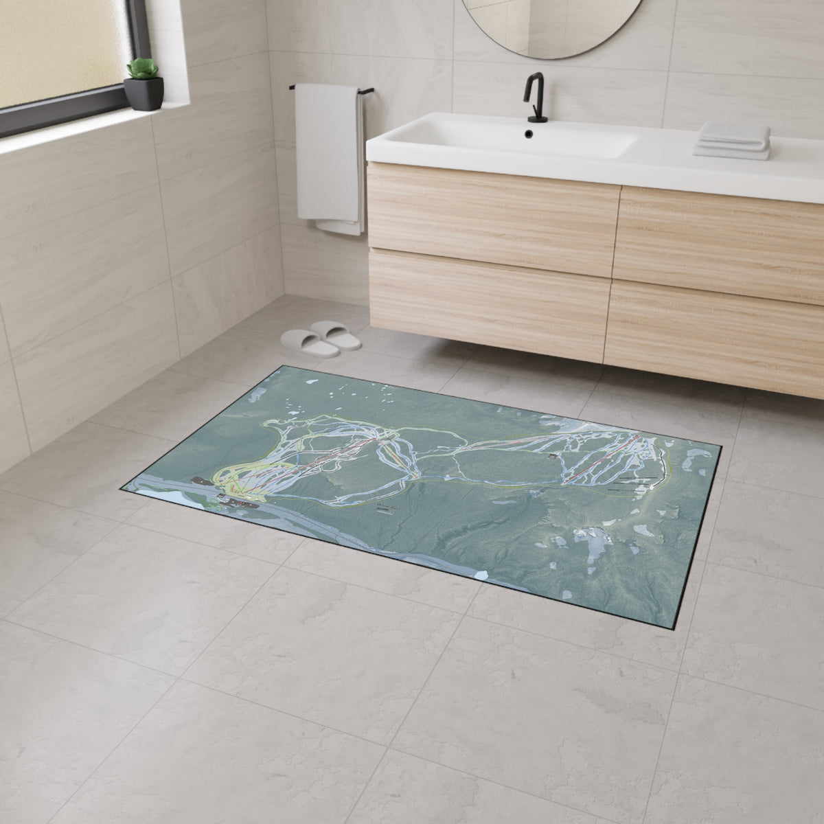 White Pass, Washington Ski Resort Map Heavy Duty Floor Mat