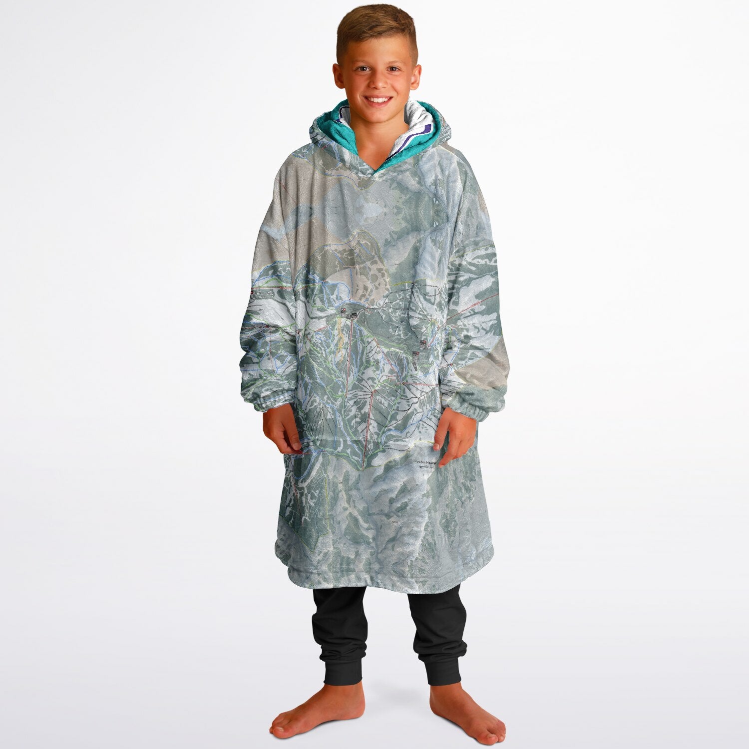Powder Mountain, Utah Ski Resort Map Youth Reversible Snug Hoodie