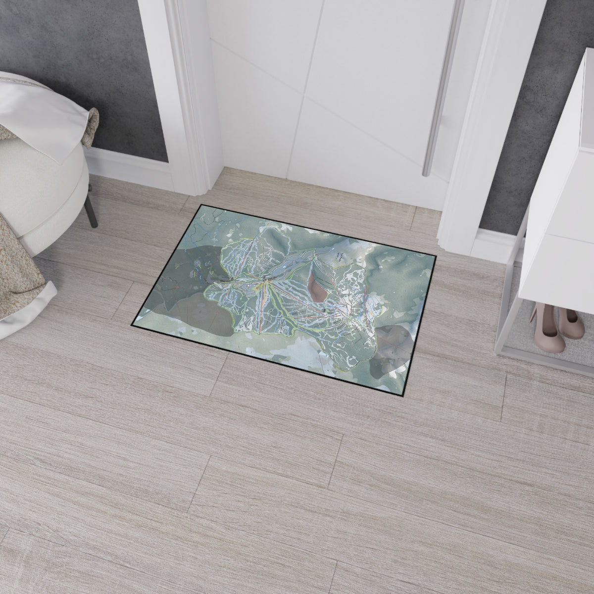 Sun Peaks, British Columbia Ski Resort Map Heavy Duty Floor Mat