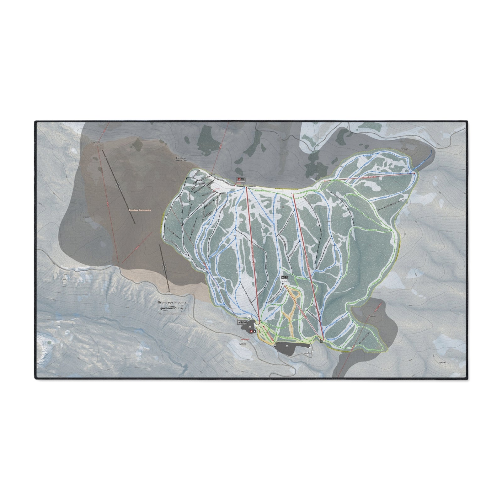 Brundage Mountain, Idaho Ski Resort Map Heavy Duty Floor Mat