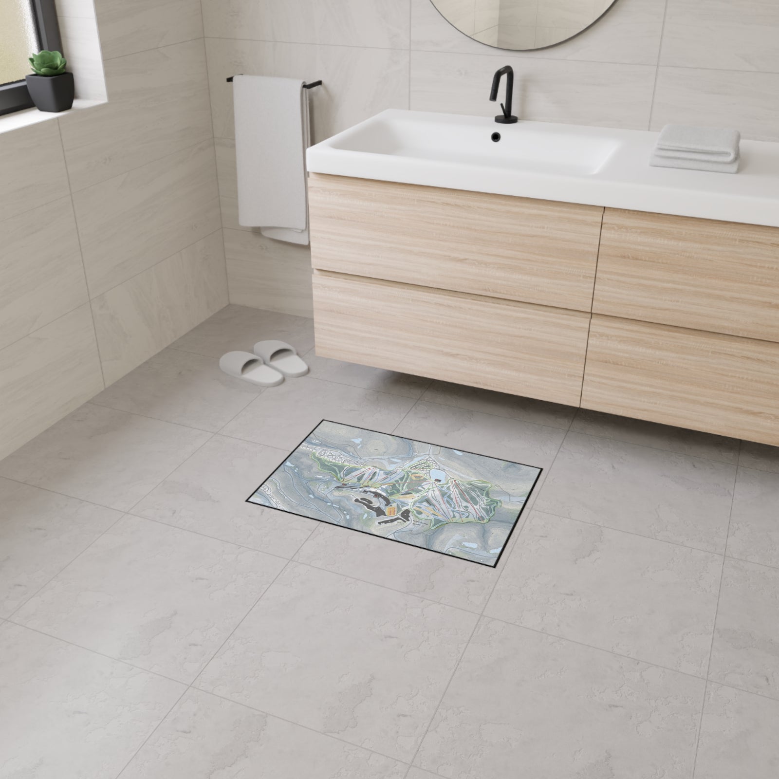 Seven Springs, Pennsylvania Ski Resort Map Heavy Duty Floor Mat