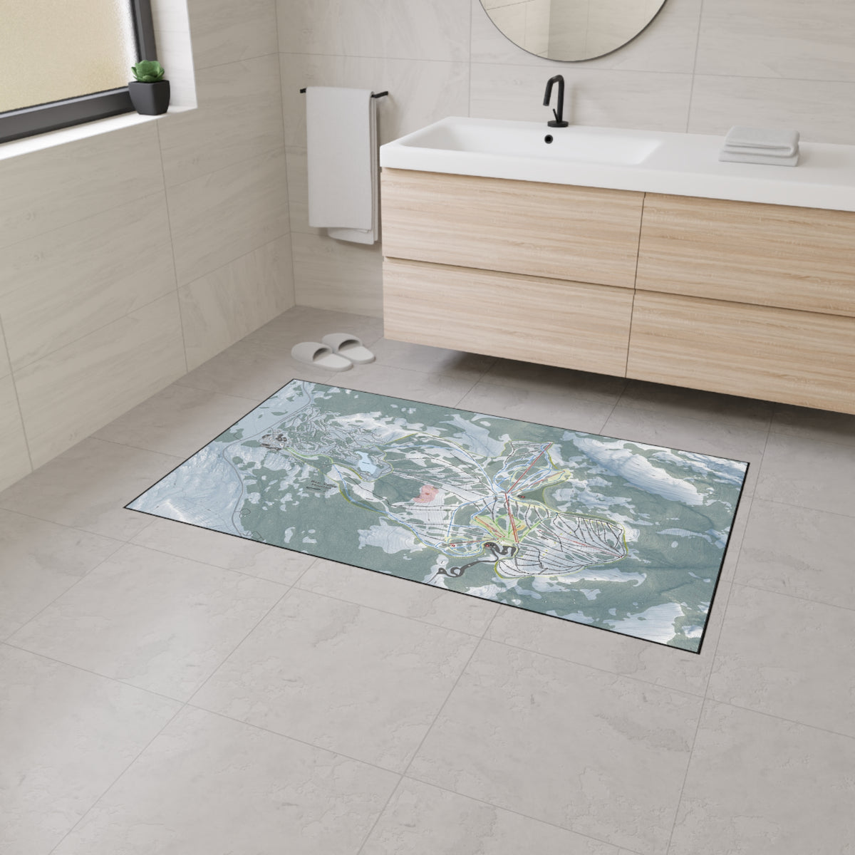 Bear Valley Mountain, California Ski Resort Map Heavy Duty Floor Mat