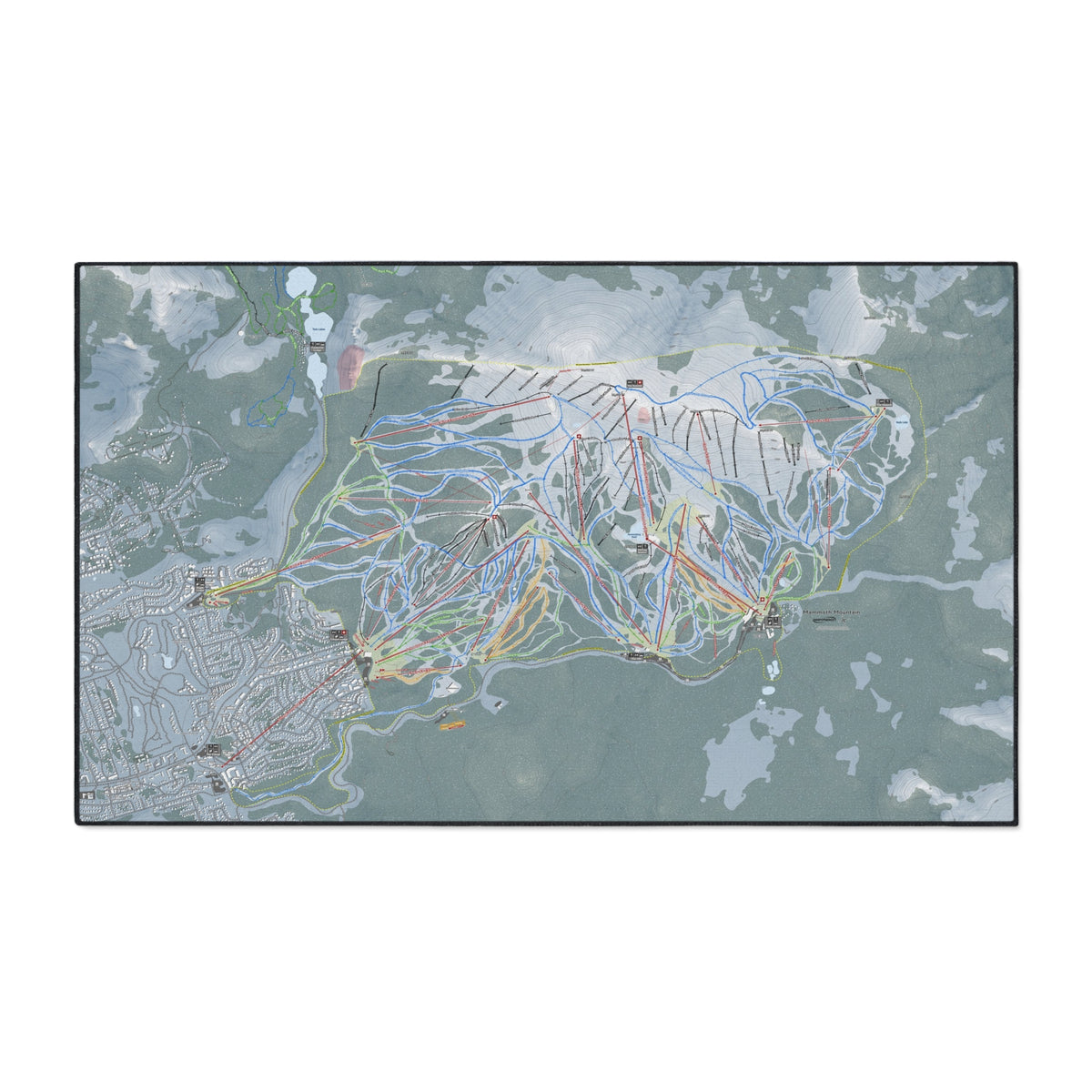 Mammoth Mountain, California Ski Resort Map Heavy Duty Floor Mat