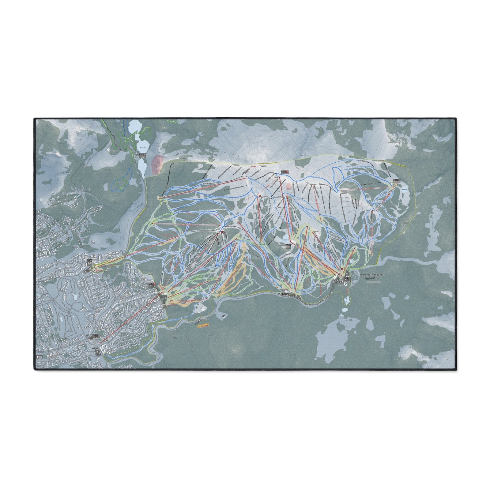 Mammoth Mountain, California Ski Resort Map Heavy Duty Floor Mat