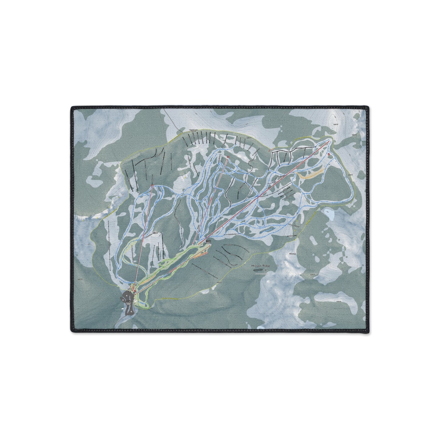 Mission Ridge, Washington Ski Resort Map Heavy Duty Floor Mat
