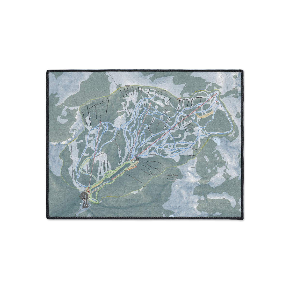 Mission Ridge, Washington Ski Resort Map Heavy Duty Floor Mat