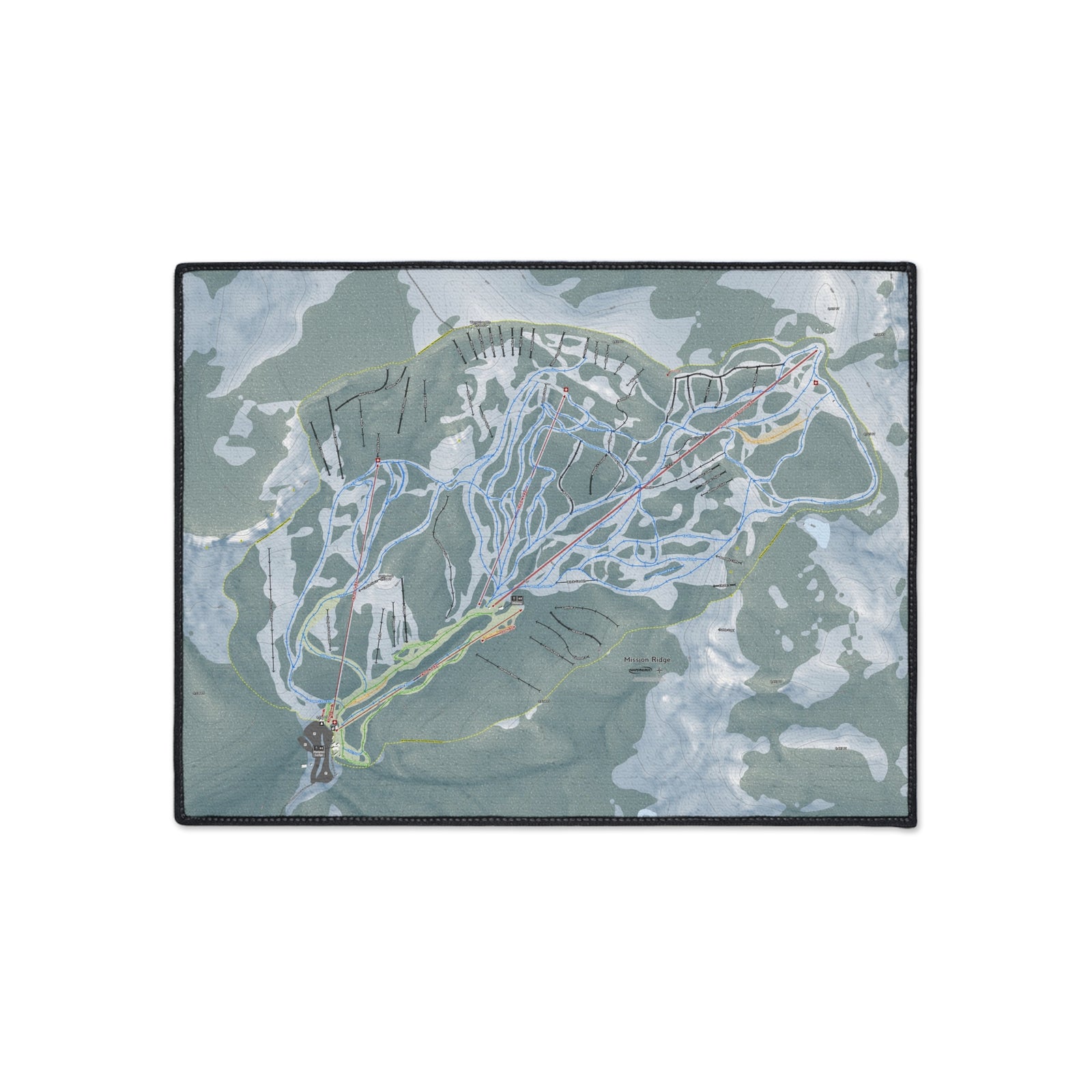 Mission Ridge, Washington Ski Resort Map Heavy Duty Floor Mat