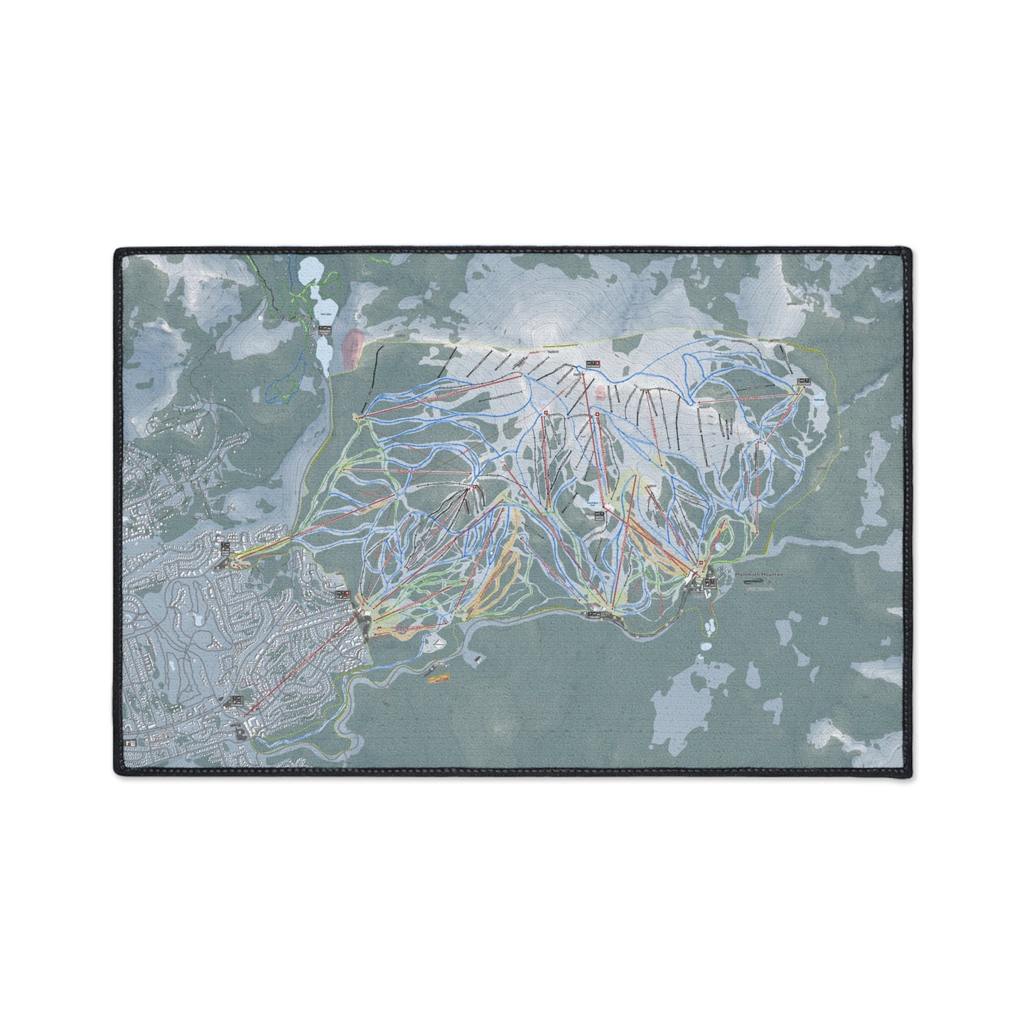 Mammoth Mountain, California Ski Resort Map Heavy Duty Floor Mat