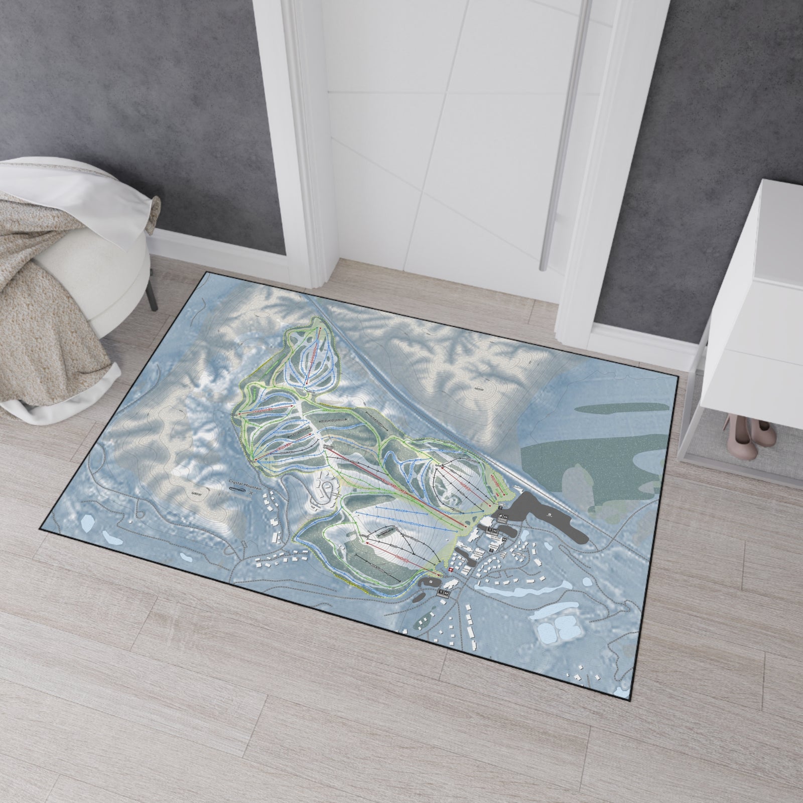 Crystal Mountain, Michigan Ski Resort Map Heavy Duty Floor Mat