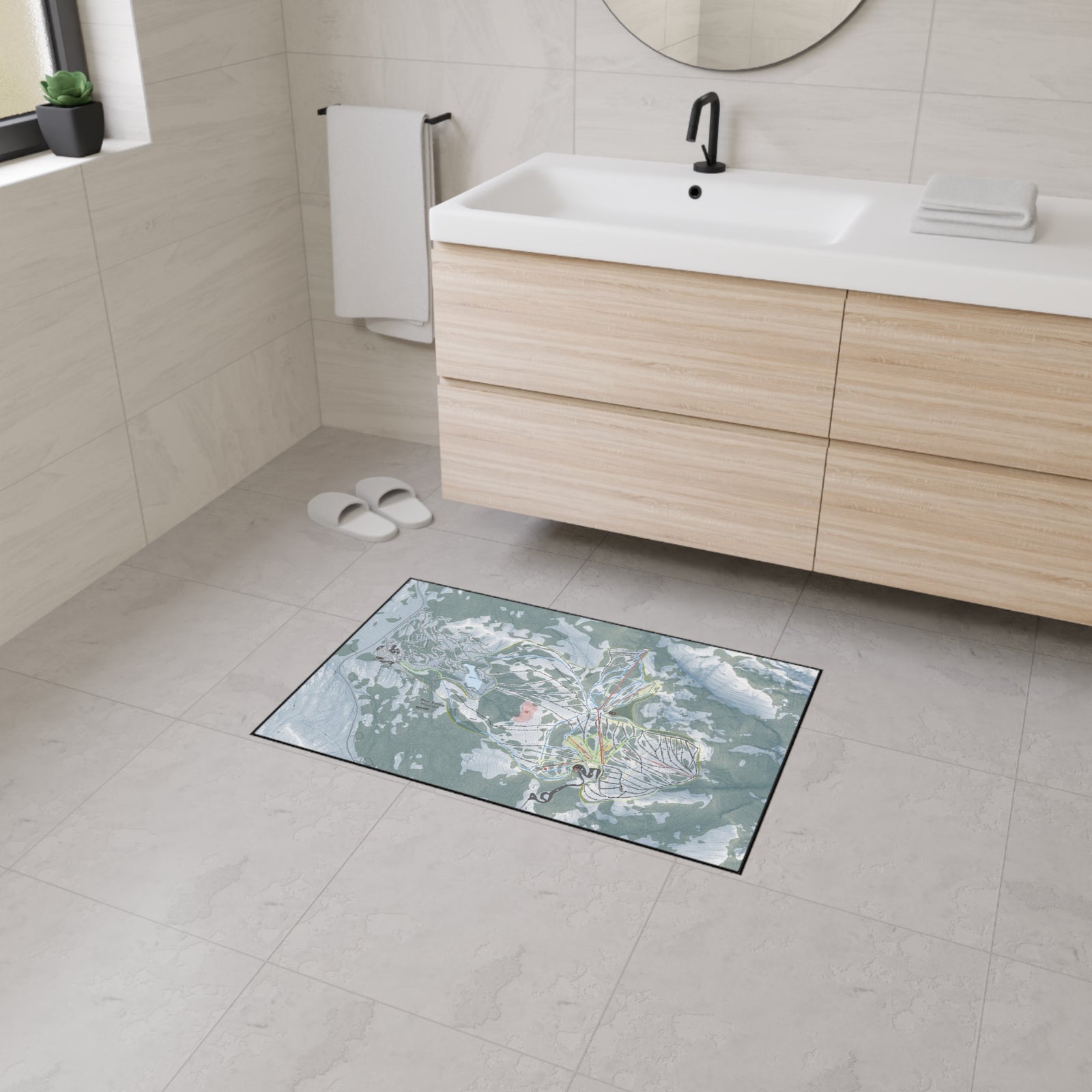 Bear Valley Mountain, California Ski Resort Map Heavy Duty Floor Mat