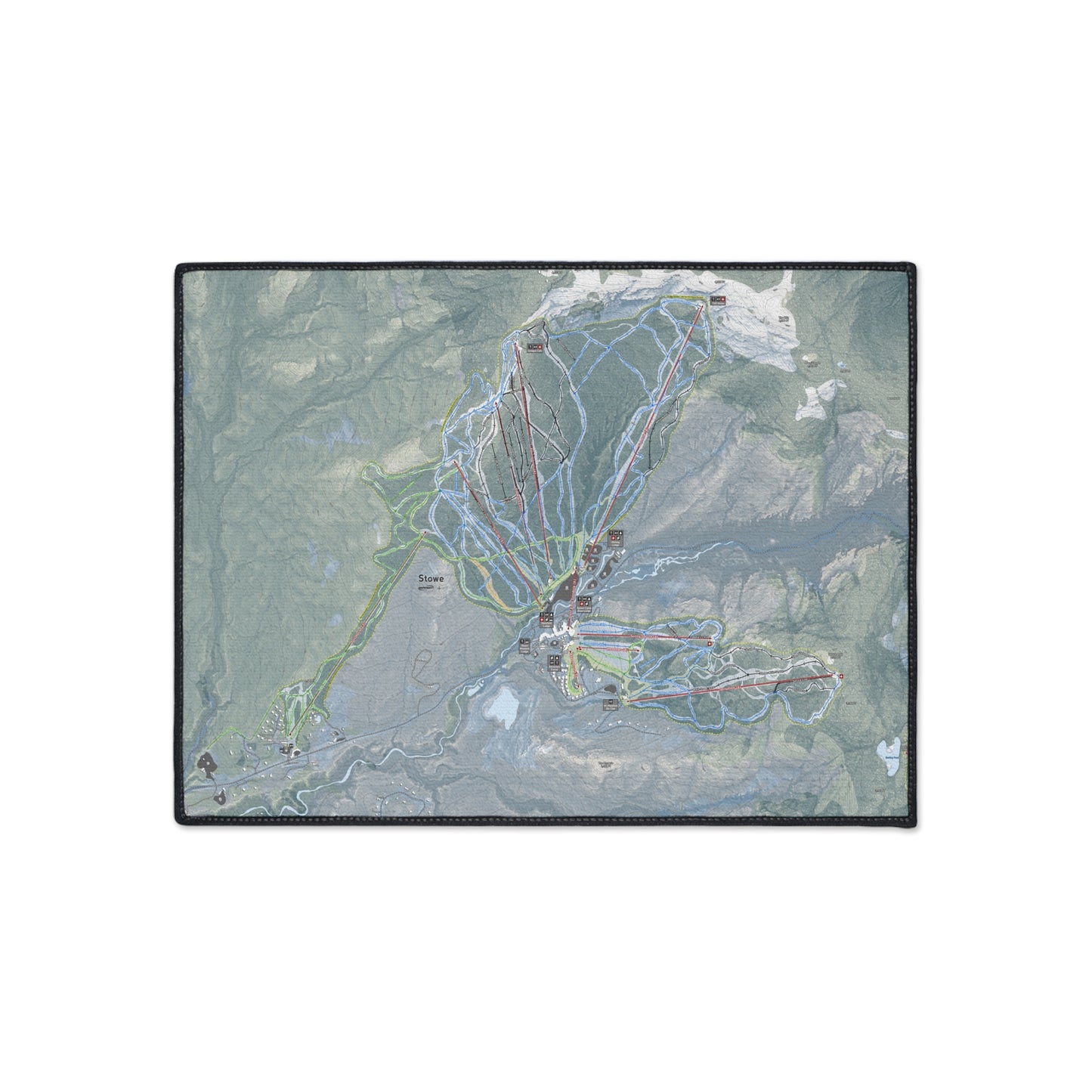 Stowe, Vermont Ski Resort Map Heavy Duty Floor Mat