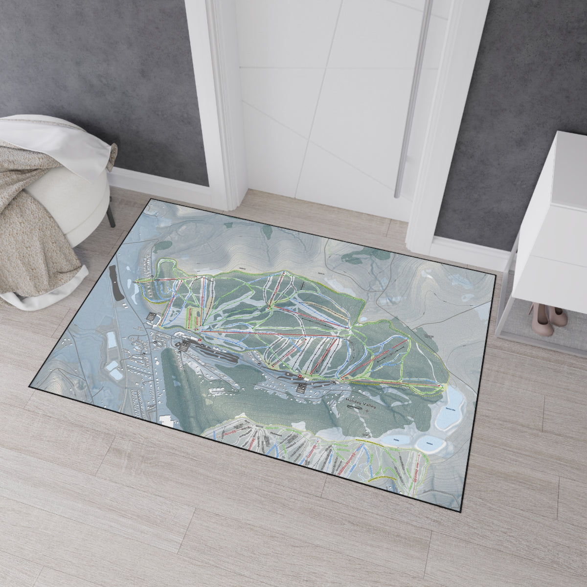 Holiday Valley, New York Ski Resort Map Heavy Duty Floor Mat