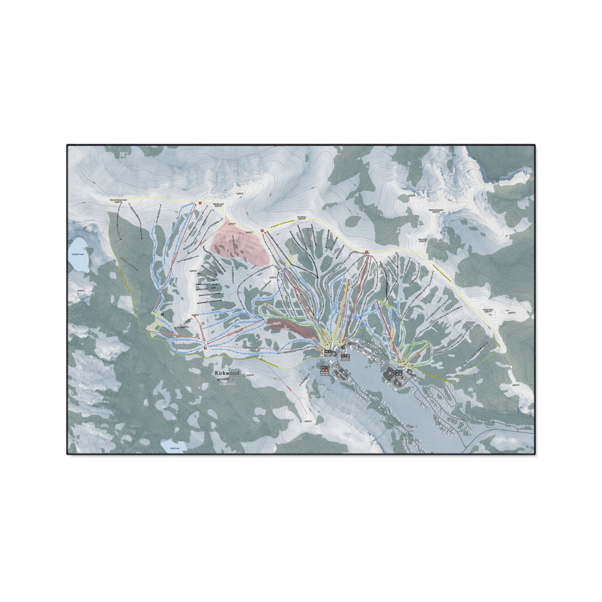 Kirkwood, California Ski Resort Map Heavy Duty Floor Mat