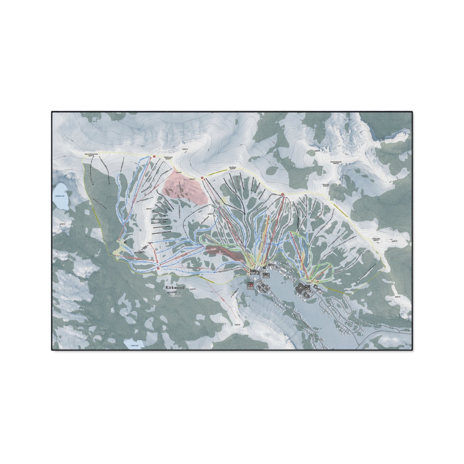 Kirkwood, California Ski Resort Map Heavy Duty Floor Mat