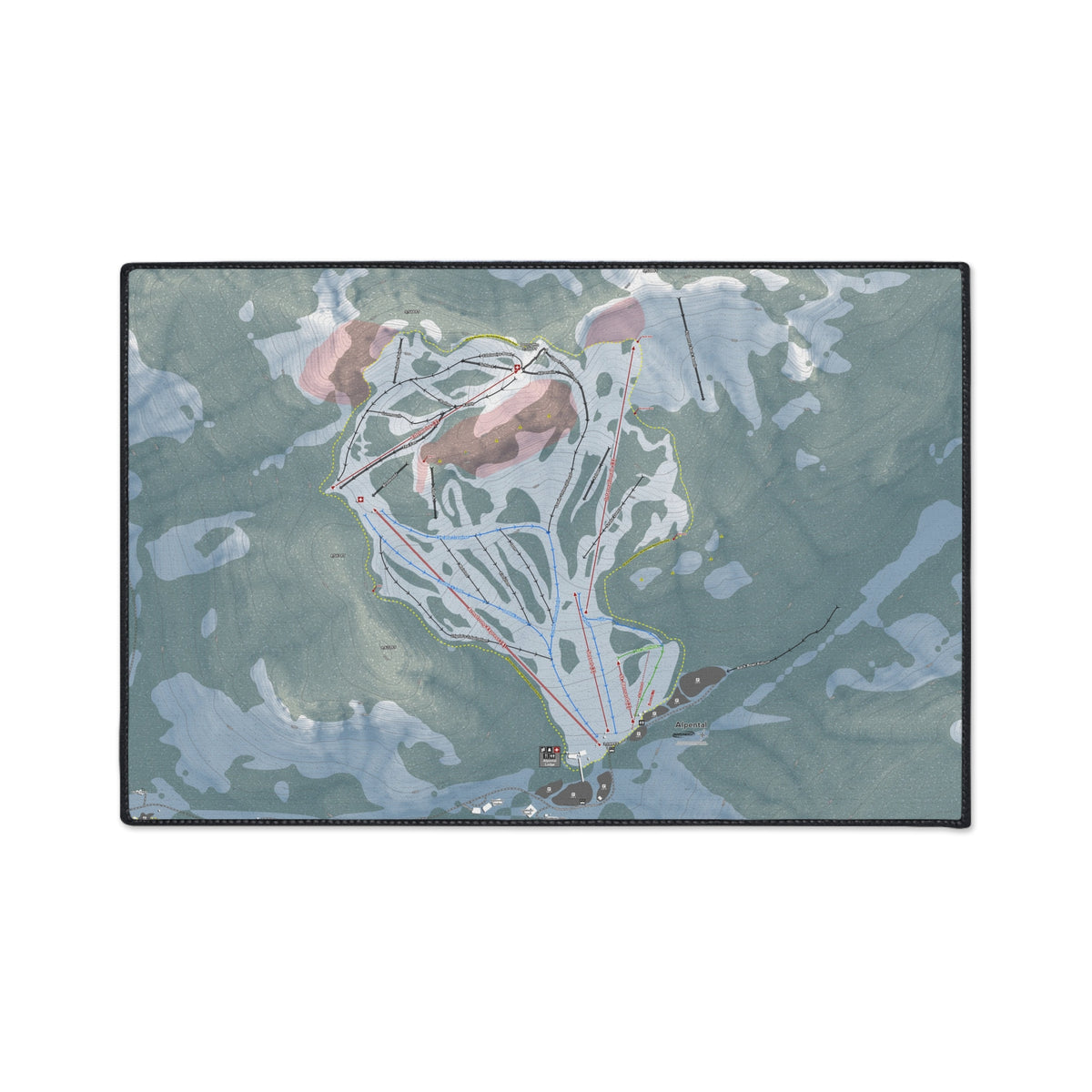 Alpental, Washington Ski Resort Map Heavy Duty Floor Mat