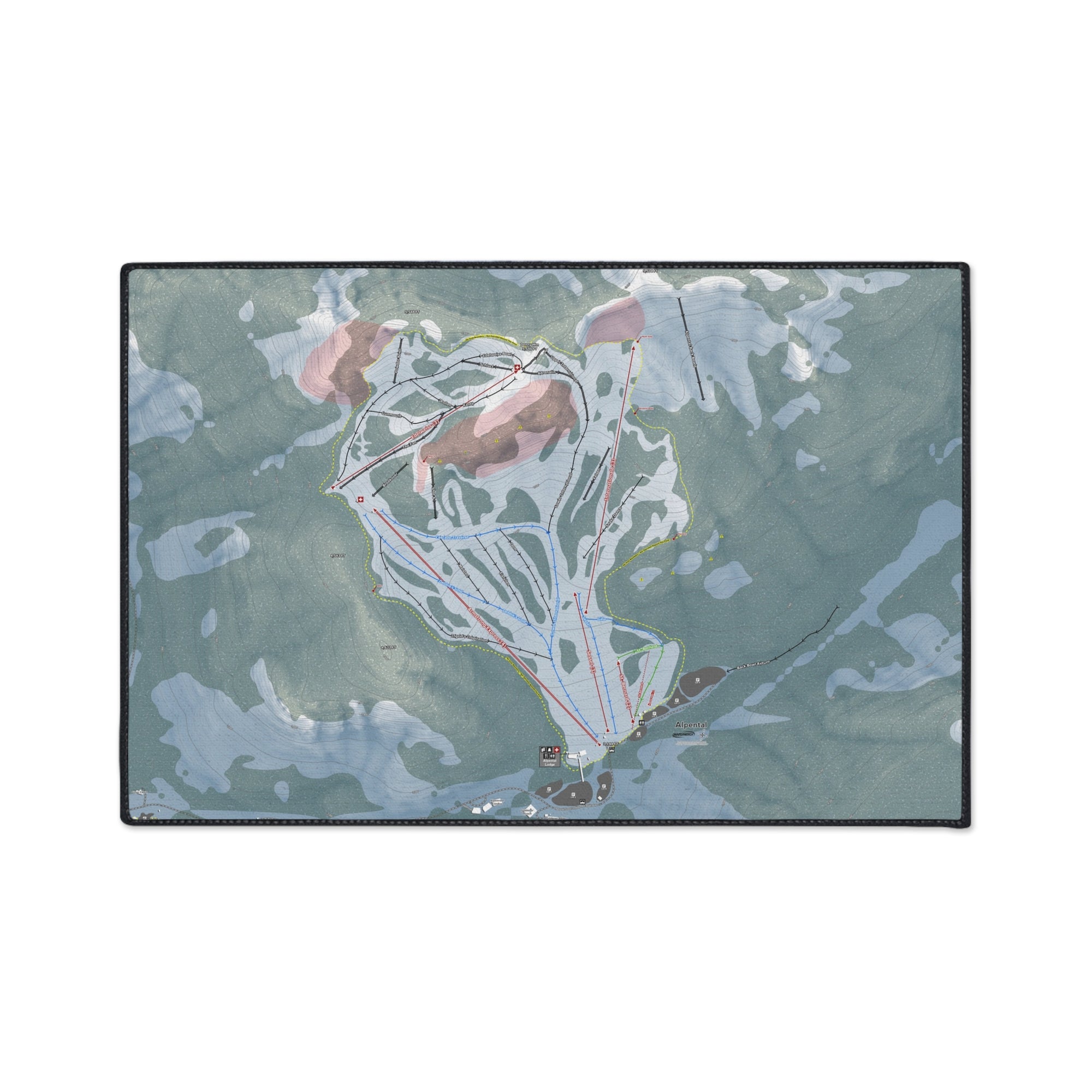 Alpental, Washington Ski Resort Map Heavy Duty Floor Mat