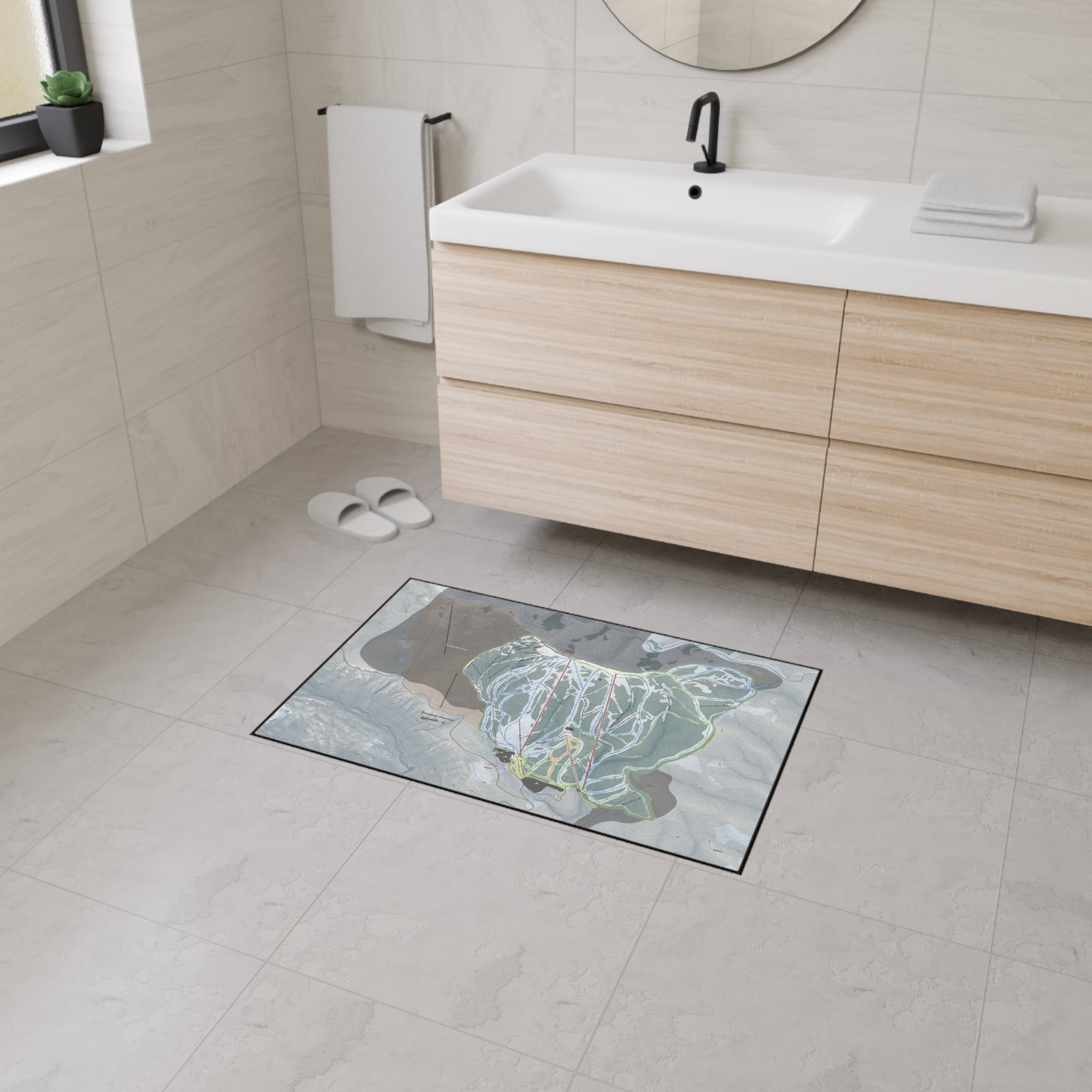 Brundage Mountain, Idaho Ski Resort Map Heavy Duty Floor Mat