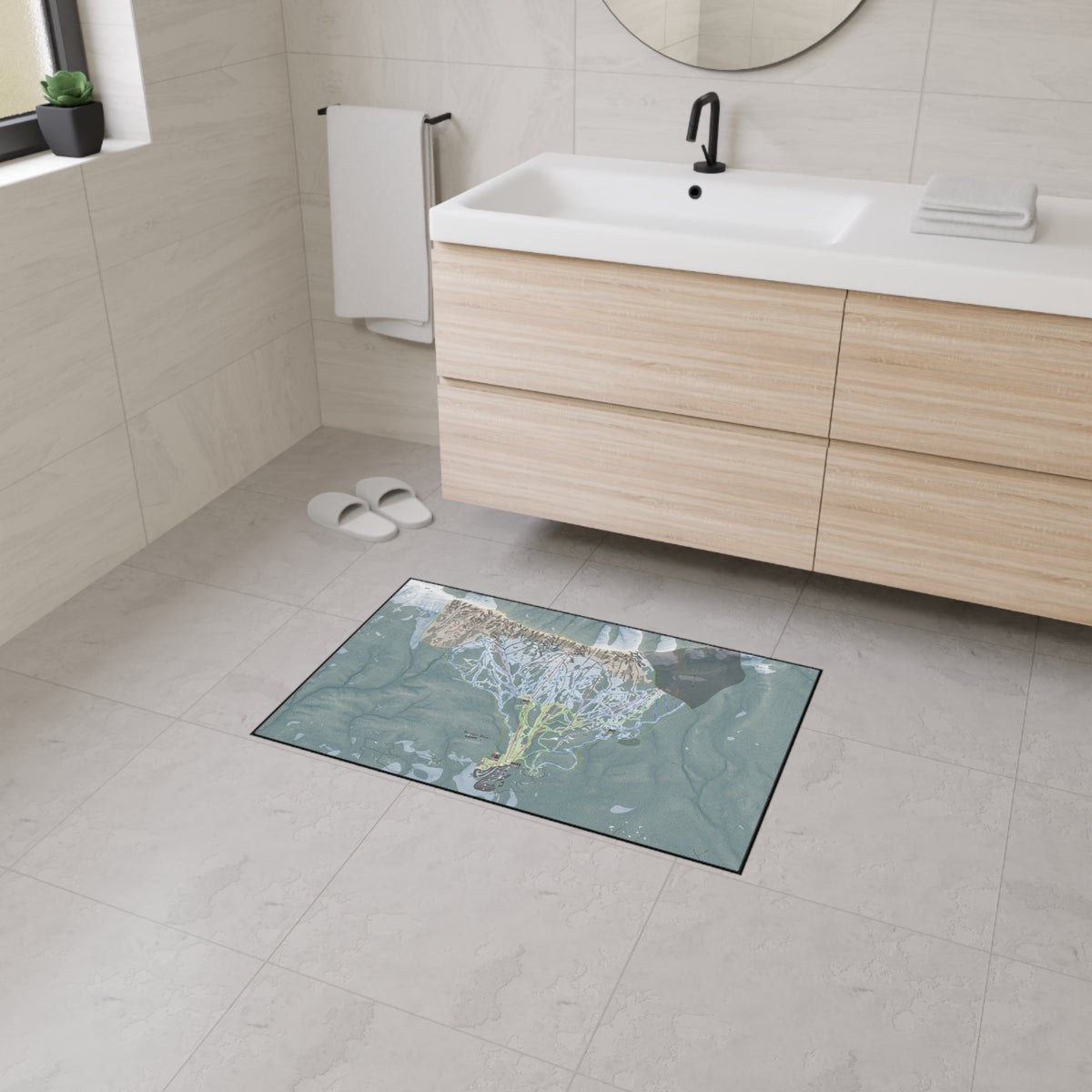 Bridger Bowl, Montana Ski Resort Map Heavy Duty Floor Mat