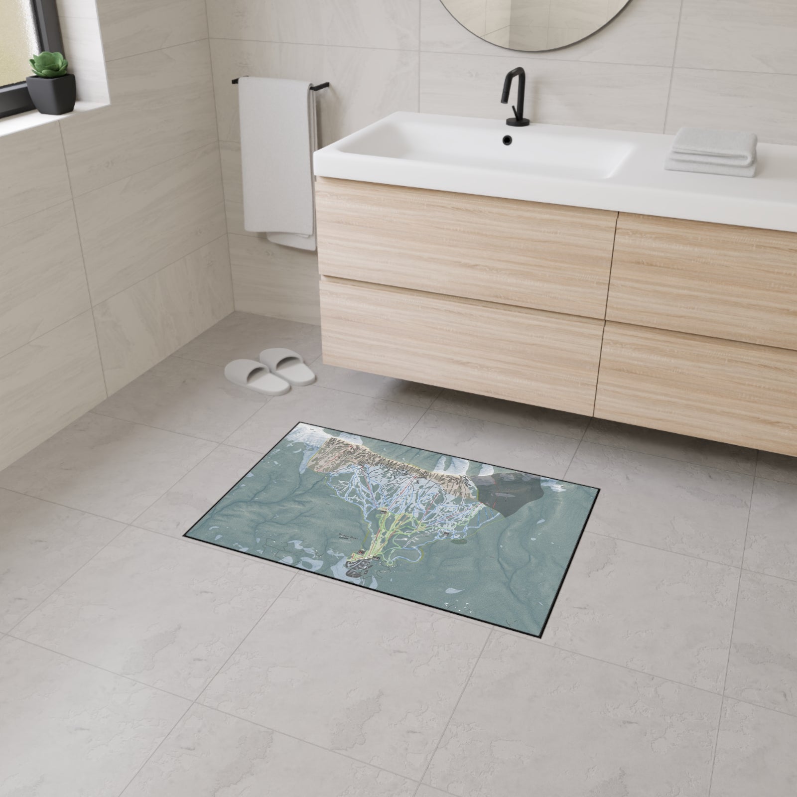 Bridger Bowl, Montana Ski Resort Map Heavy Duty Floor Mat