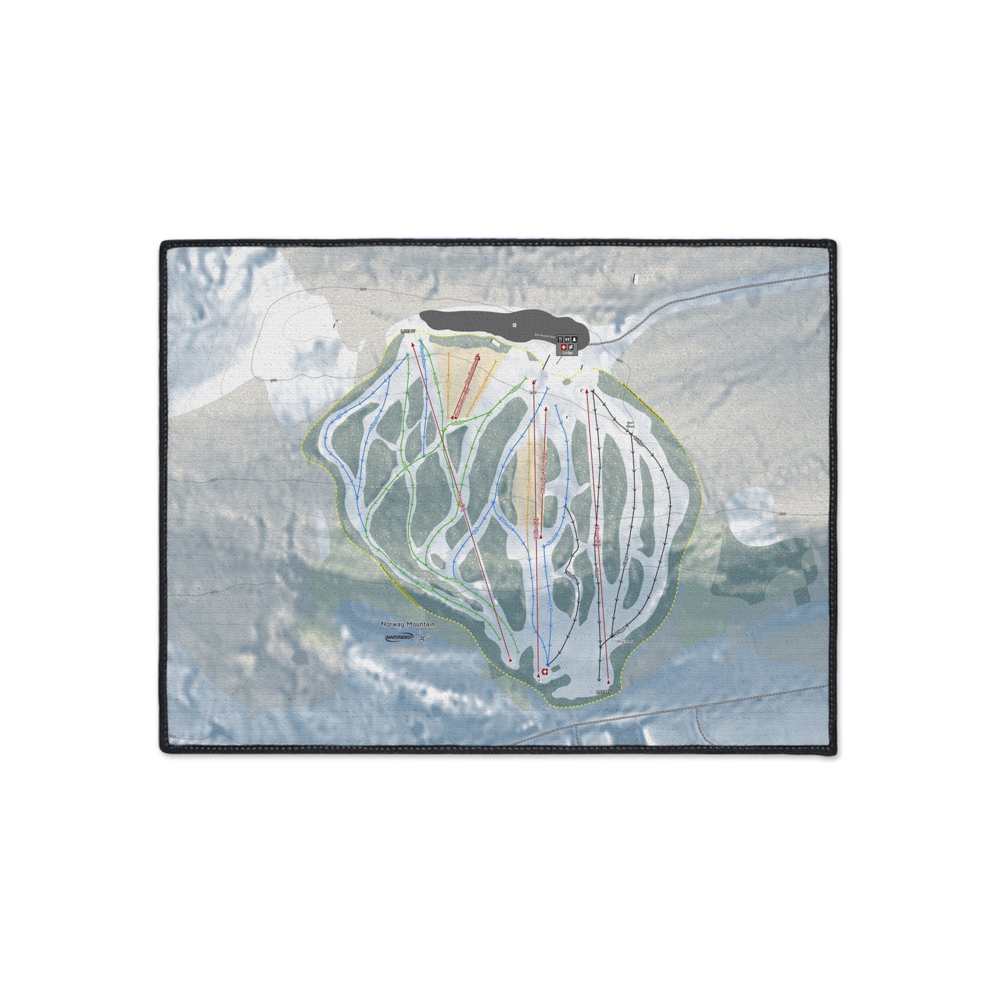 Norway Mountain, Michigan Ski Resort Map Heavy Duty Floor Mat