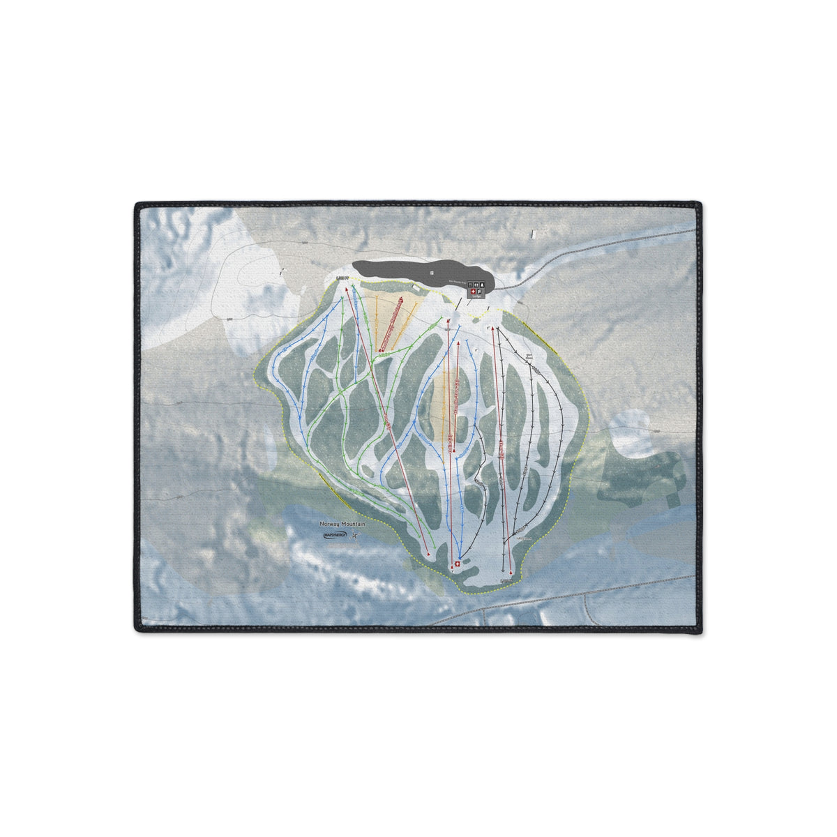 Norway Mountain, Michigan Ski Resort Map Heavy Duty Floor Mat