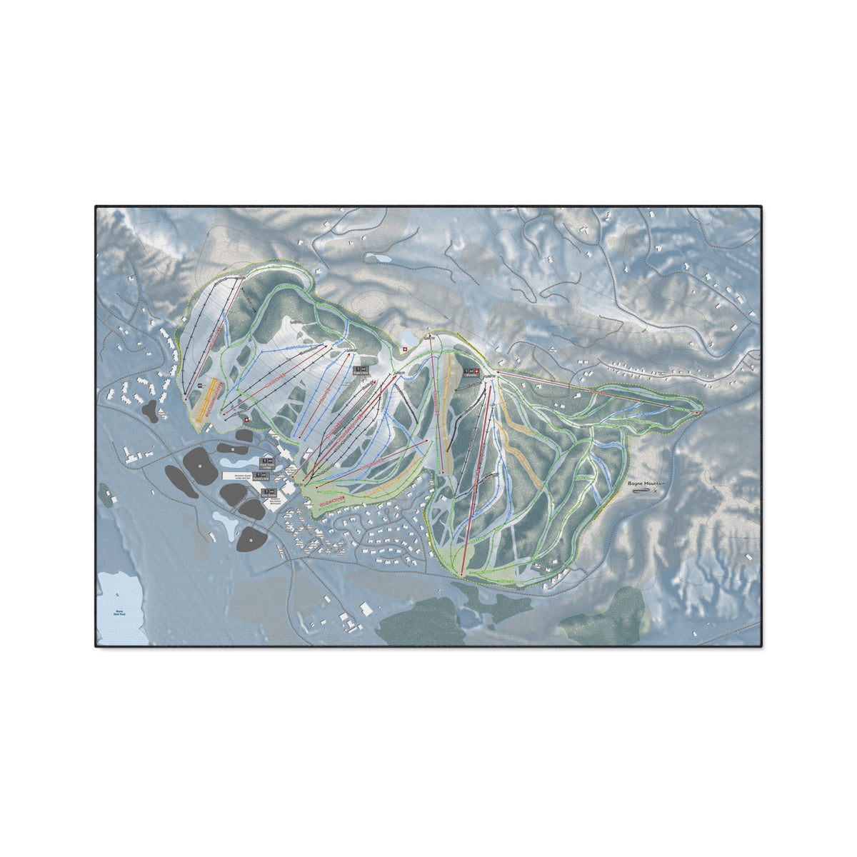 Boyne Mountain, Michigan Ski Resort Map Heavy Duty Floor Mat