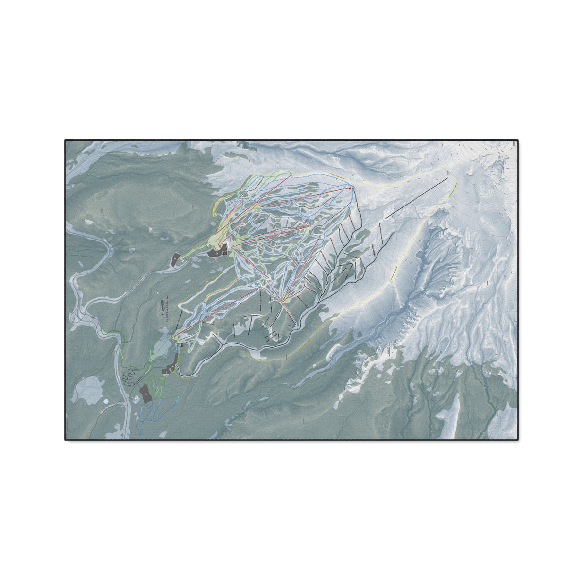 Mt Hood Meadows, Oregon Ski Resort Map Heavy Duty Floor Mat