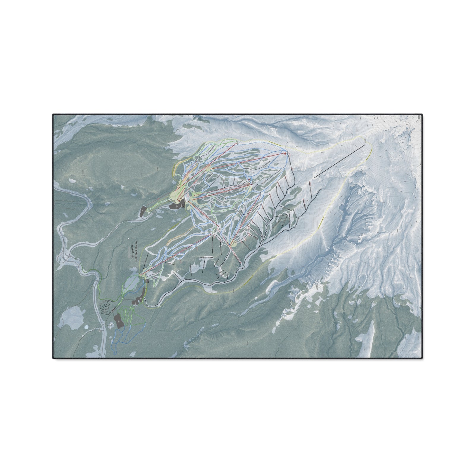 Mt Hood Meadows, Oregon Ski Resort Map Heavy Duty Floor Mat