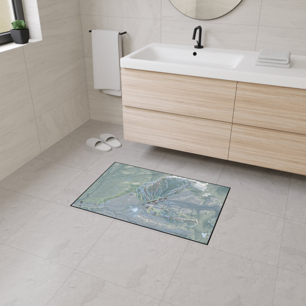Stowe, Vermont Ski Resort Map Heavy Duty Floor Mat