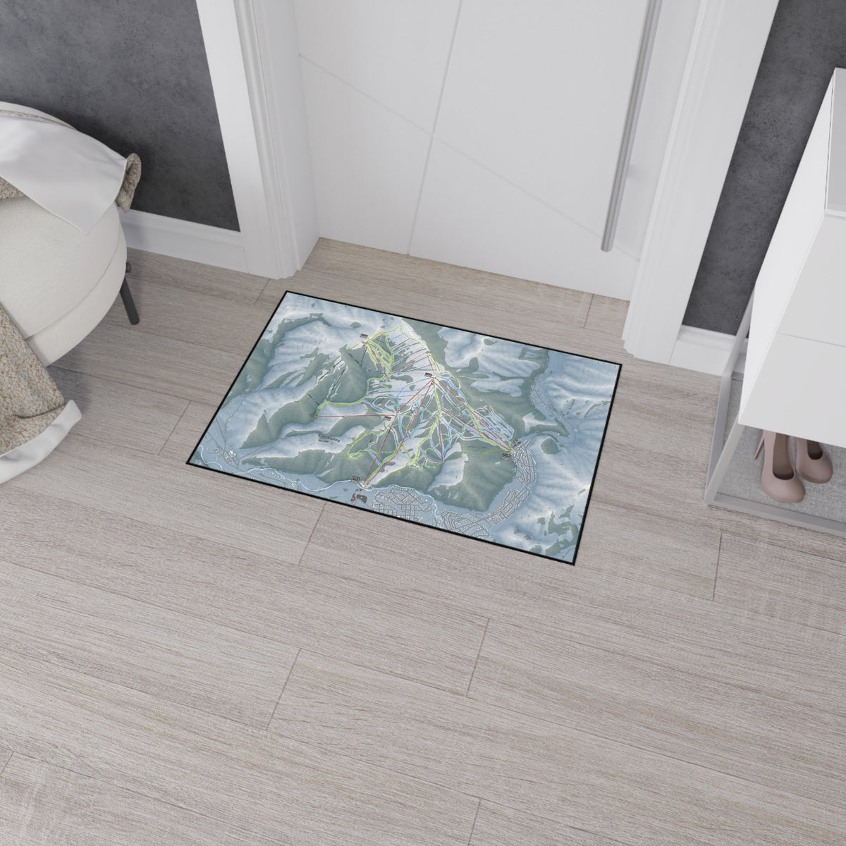 Sun Valley, Idaho Ski Resort Map Heavy Duty Floor Mat