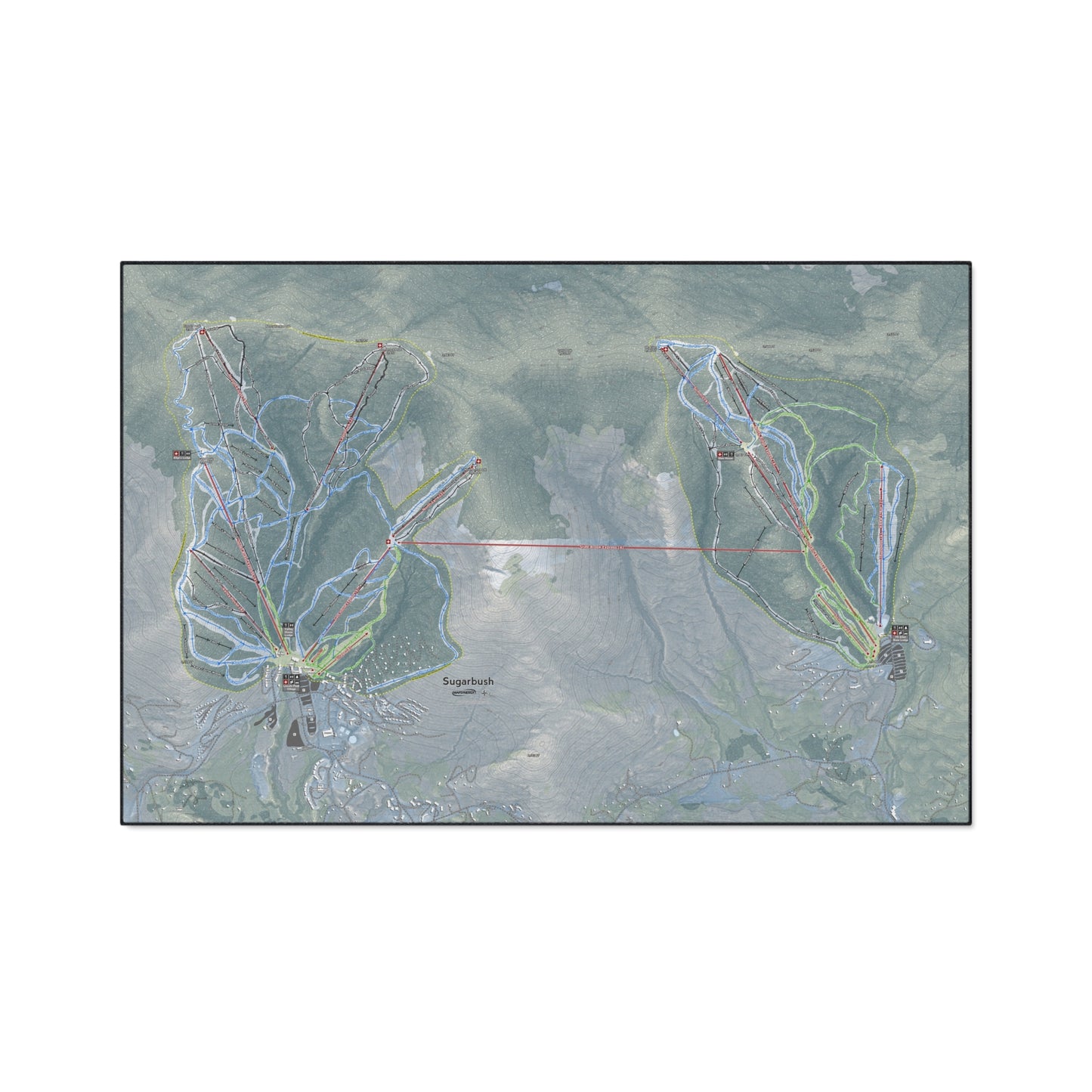 Sugarbush, Vermont Ski Resort Map Heavy Duty Floor Mat