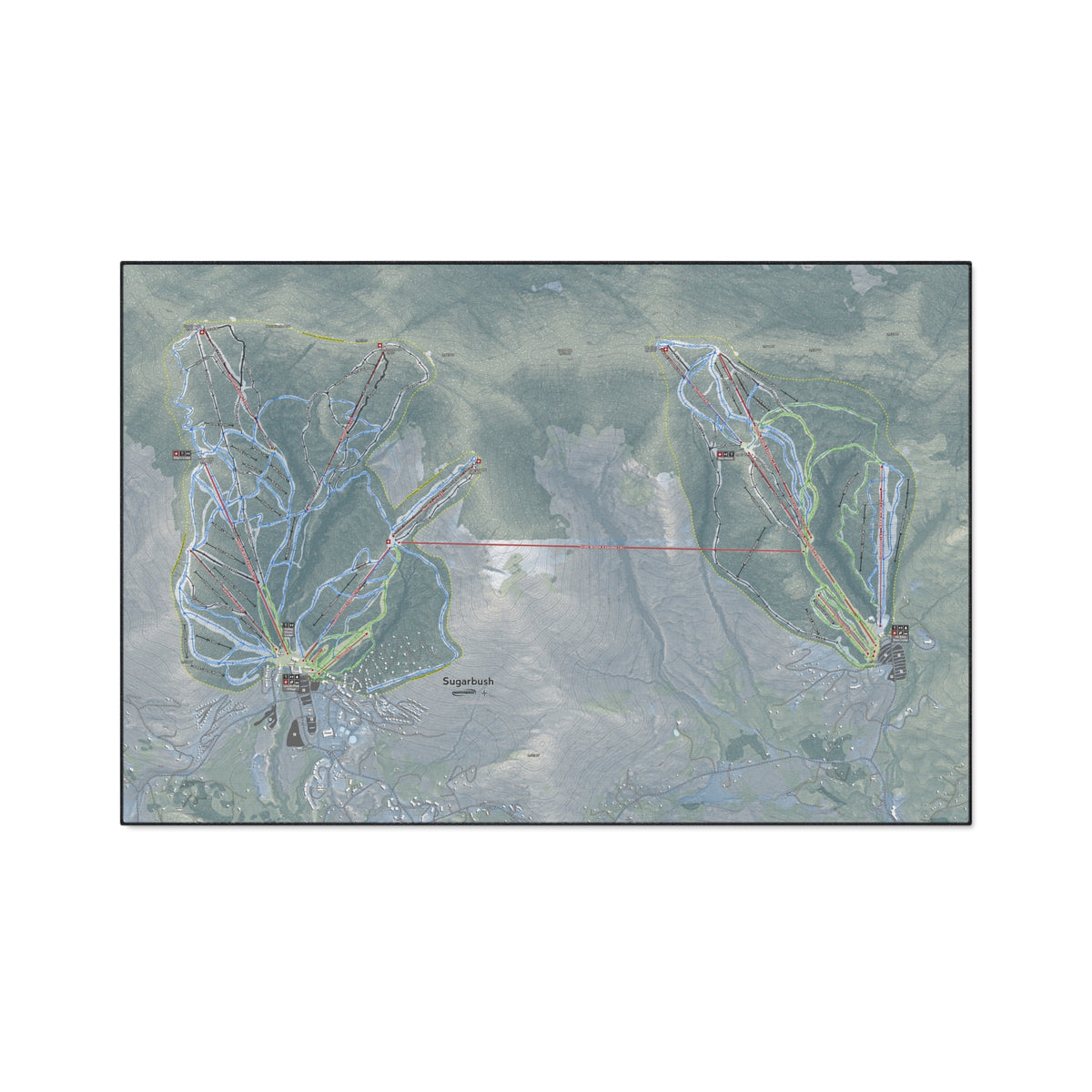 Sugarbush, Vermont Ski Resort Map Heavy Duty Floor Mat