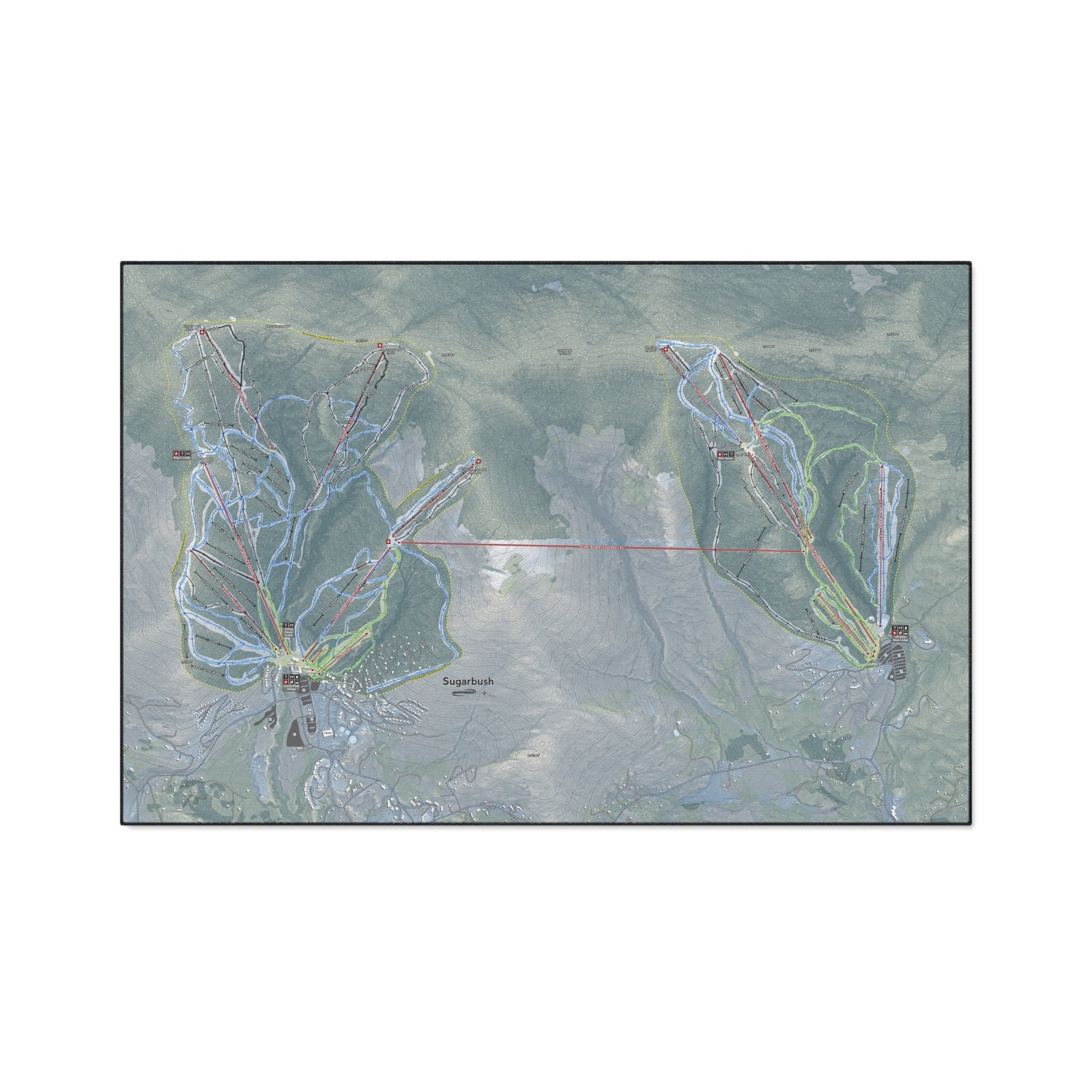 Sugarbush, Vermont Ski Resort Map Heavy Duty Floor Mat