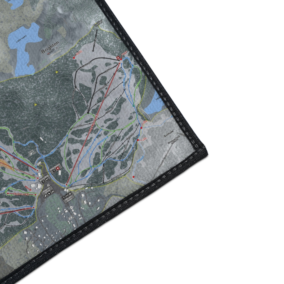 FISHER Brighton, Utah Ski Resort Map Heavy Duty Floor Mat