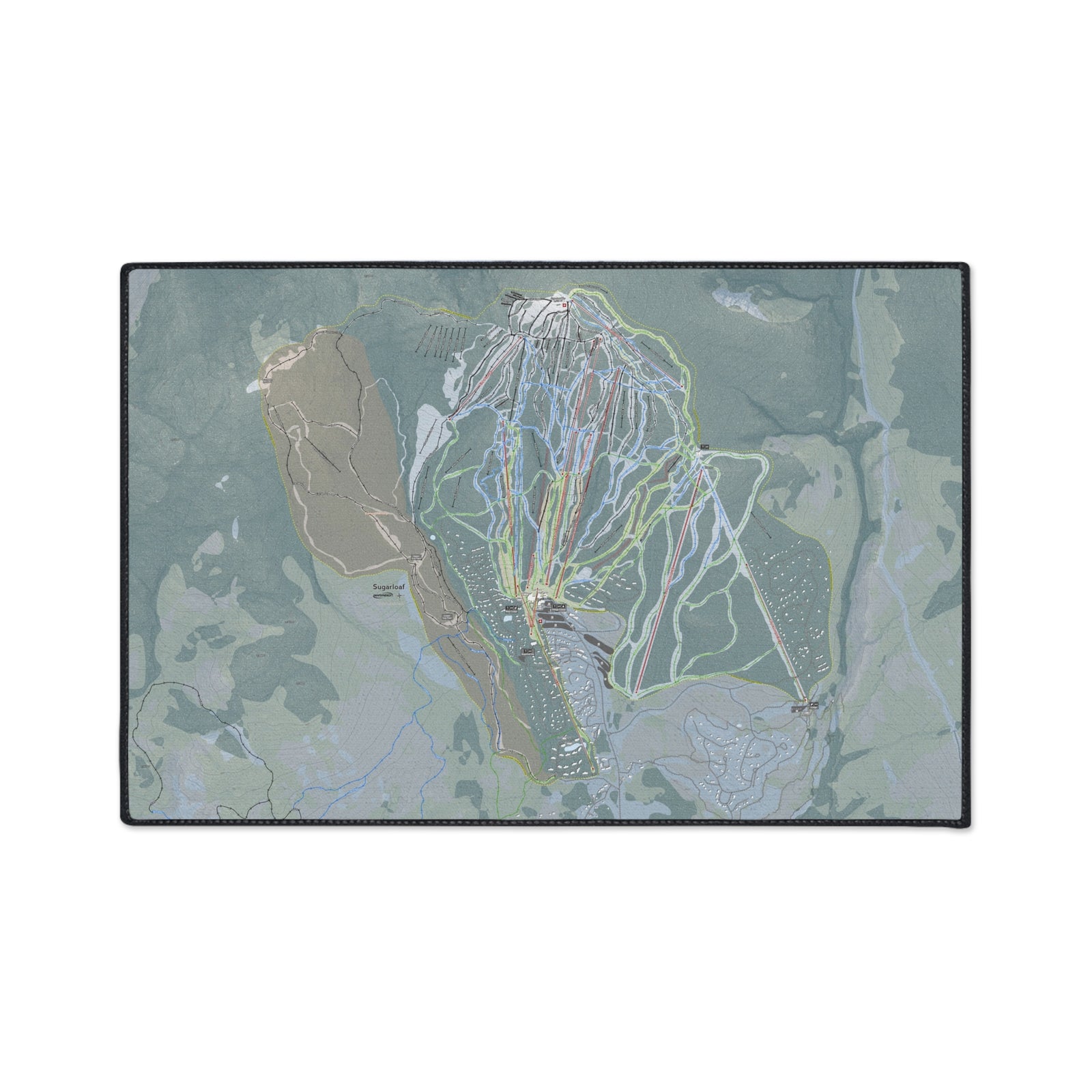 Sugarloaf, Maine Ski Resort Map Heavy Duty Floor Mat
