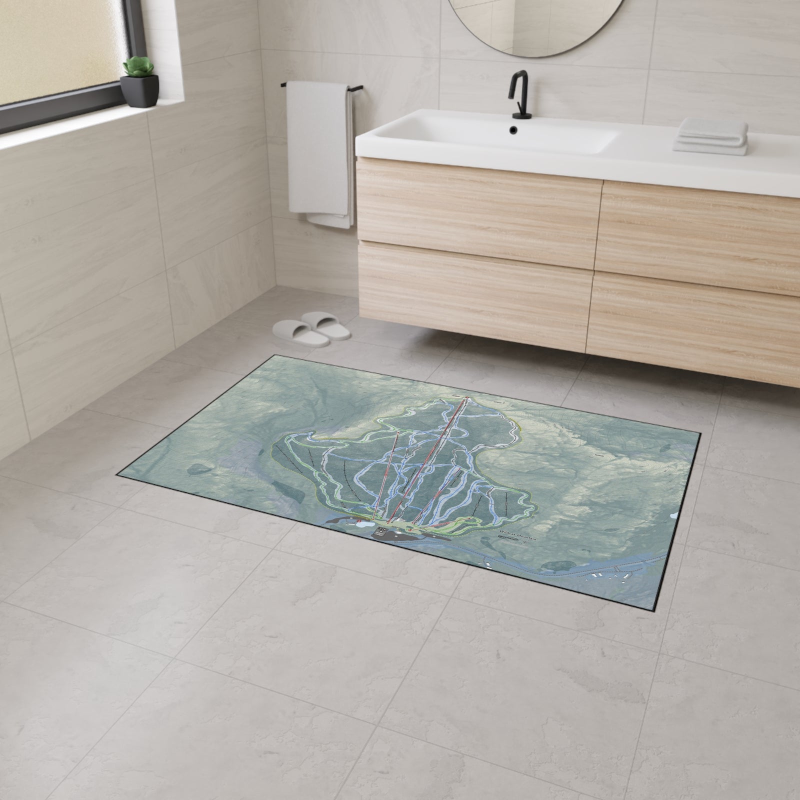 Wildcat Mountain, New Hampshire Ski Resort Map Heavy Duty Floor Mat
