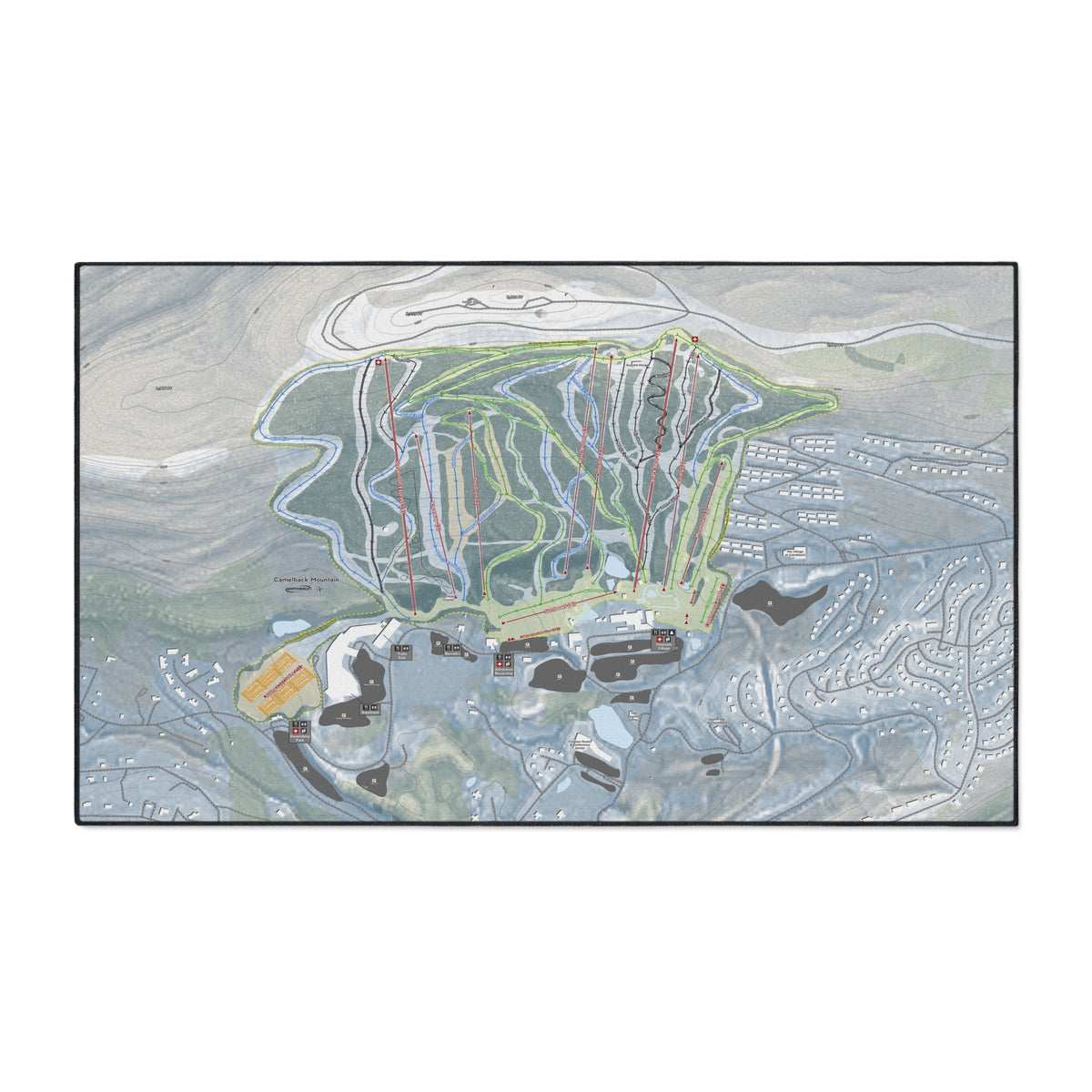Camelback Mountain, Pennsylvania Ski Resort Map Heavy Duty Floor Mat