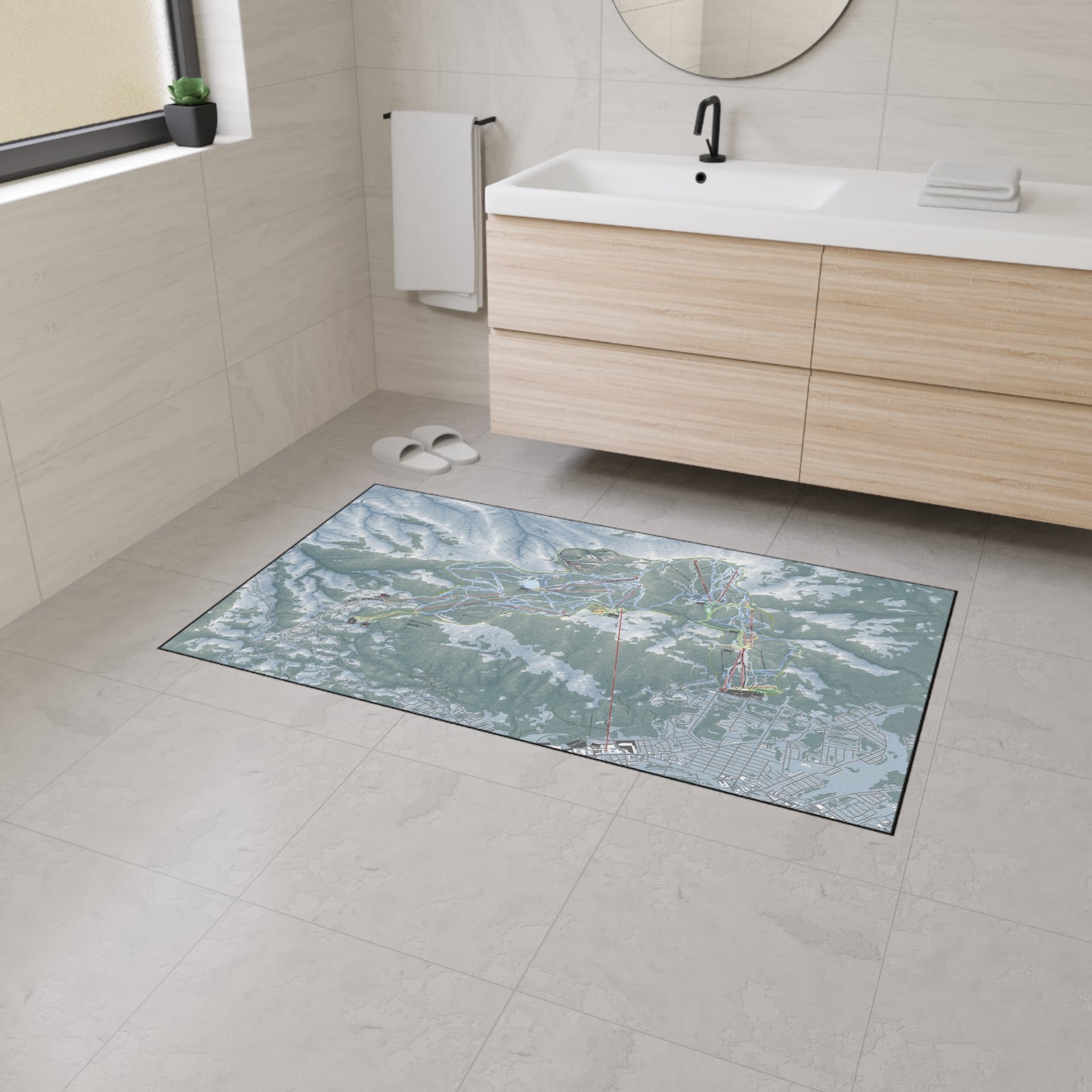 Heavenly, Nevada Ski Resort Map Heavy Duty Floor Mat