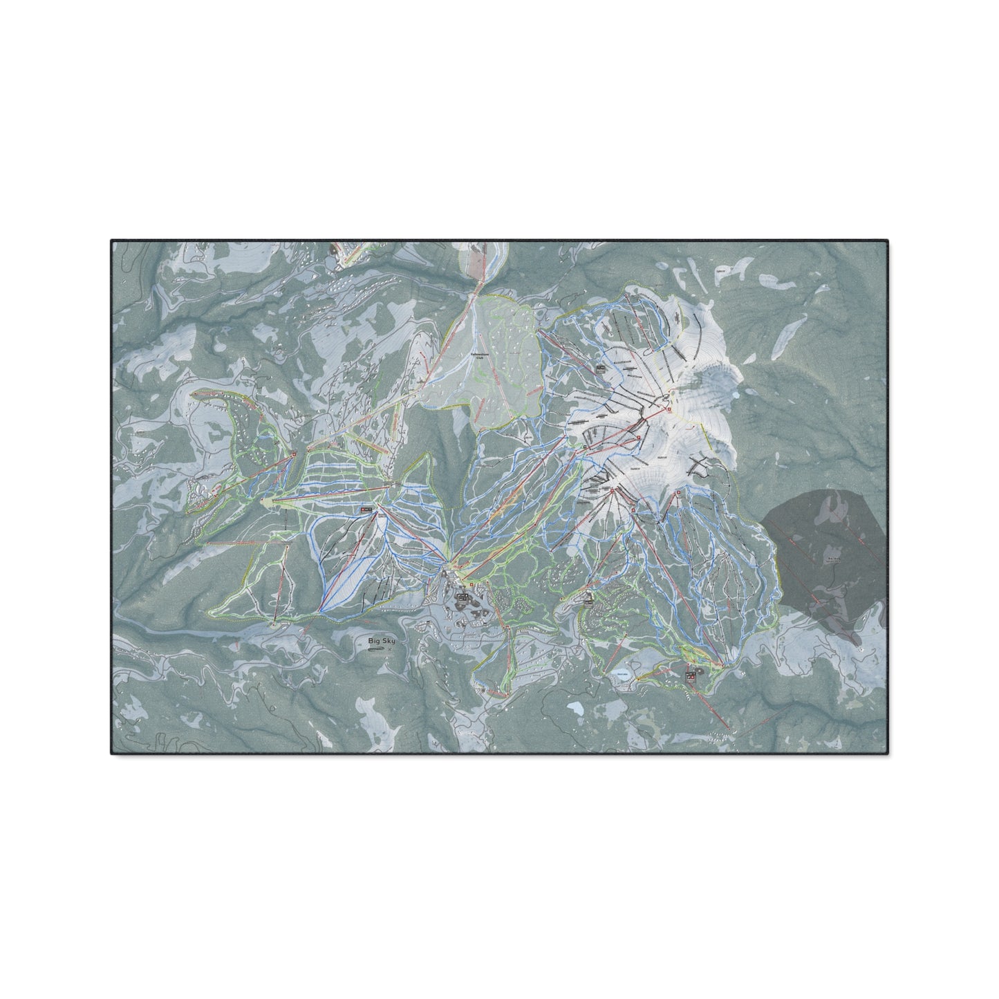 Big Sky, Montana Ski Resort Map Heavy Duty Floor Mat