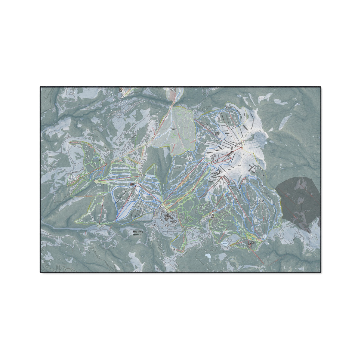 Big Sky, Montana Ski Resort Map Heavy Duty Floor Mat