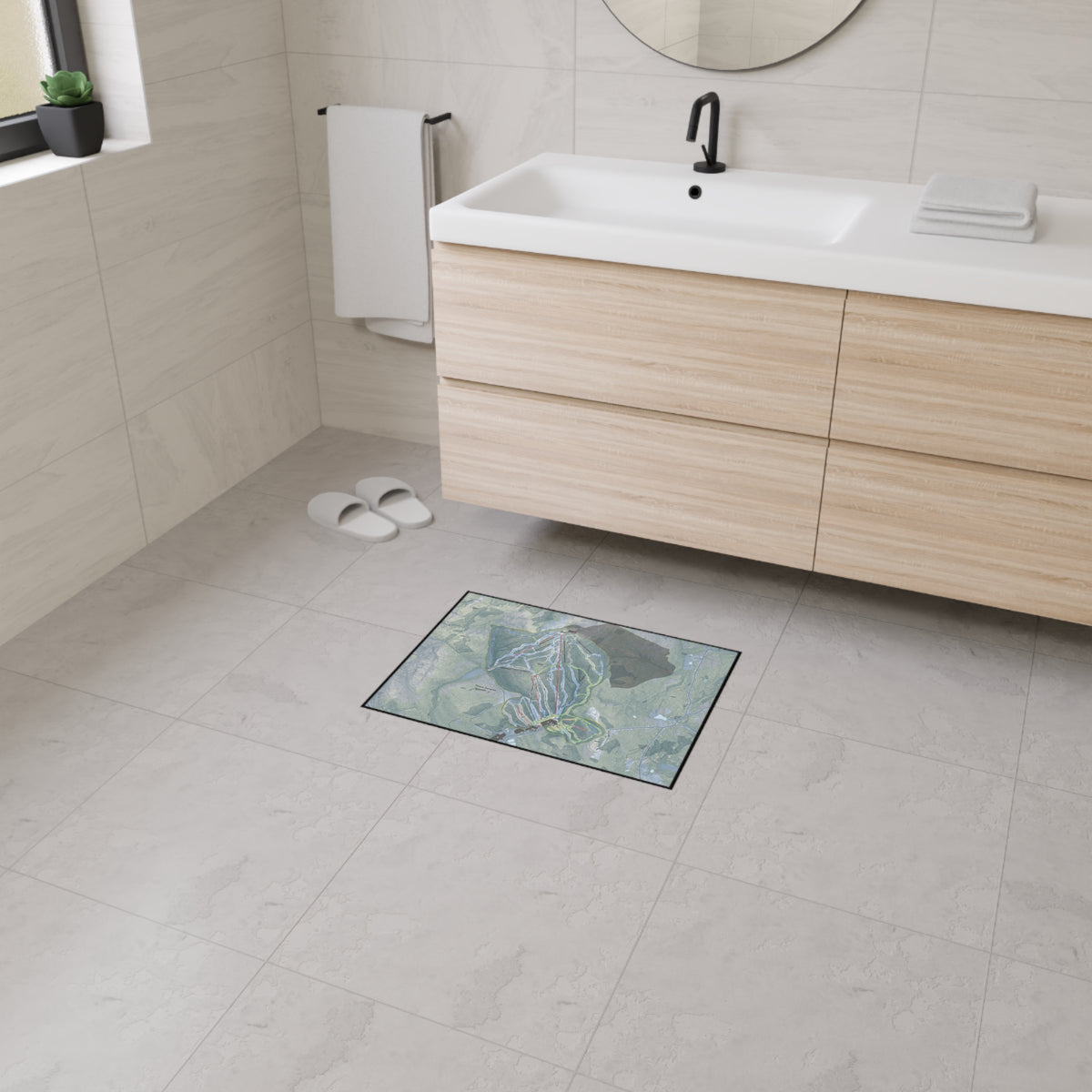 Mount Sunapee, New Hampshire Ski Resort Map Heavy Duty Floor Mat