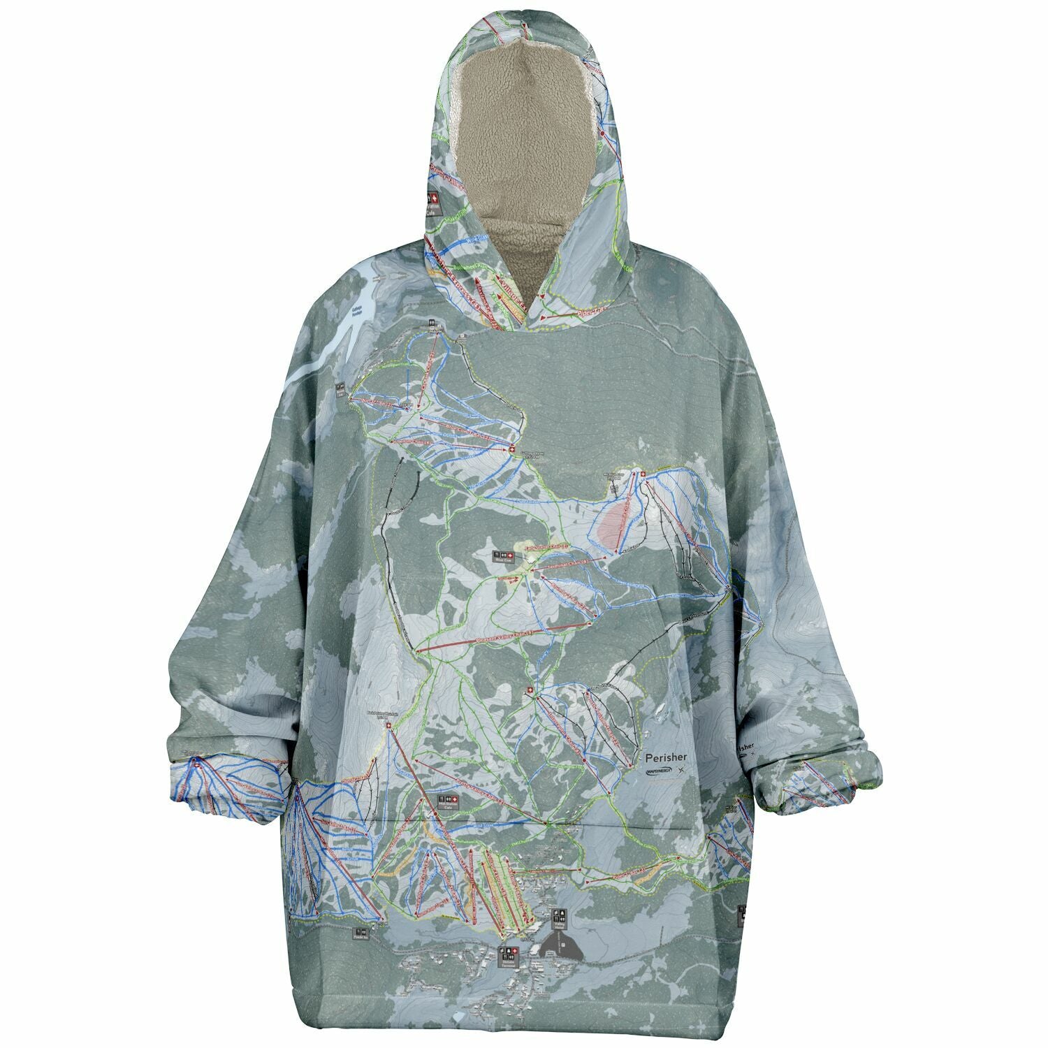 Perisher, Australia Ski Trail Map - Snug Hoodie