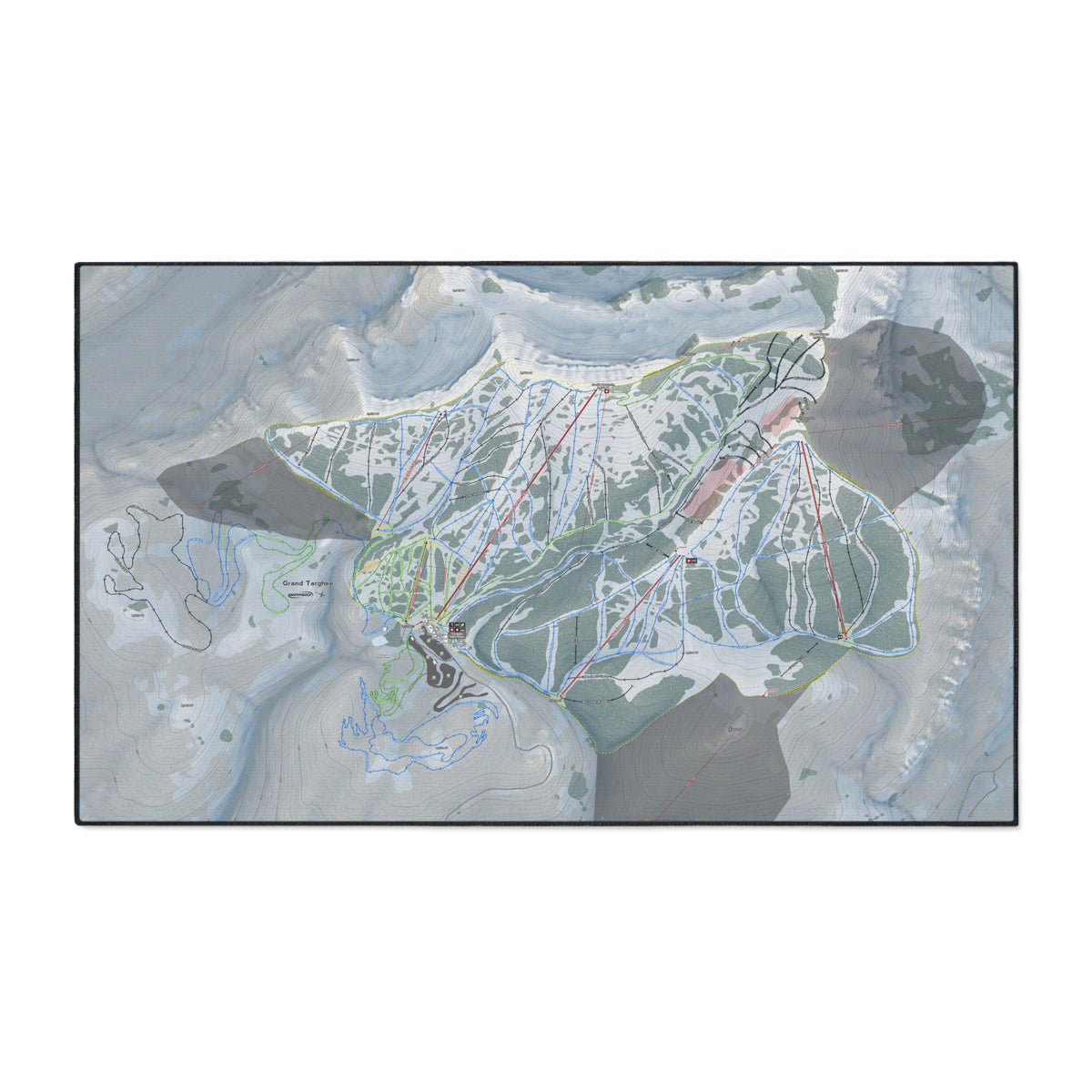 Grand Targhee, Wyoming Ski Resort Map Heavy Duty Floor Mat