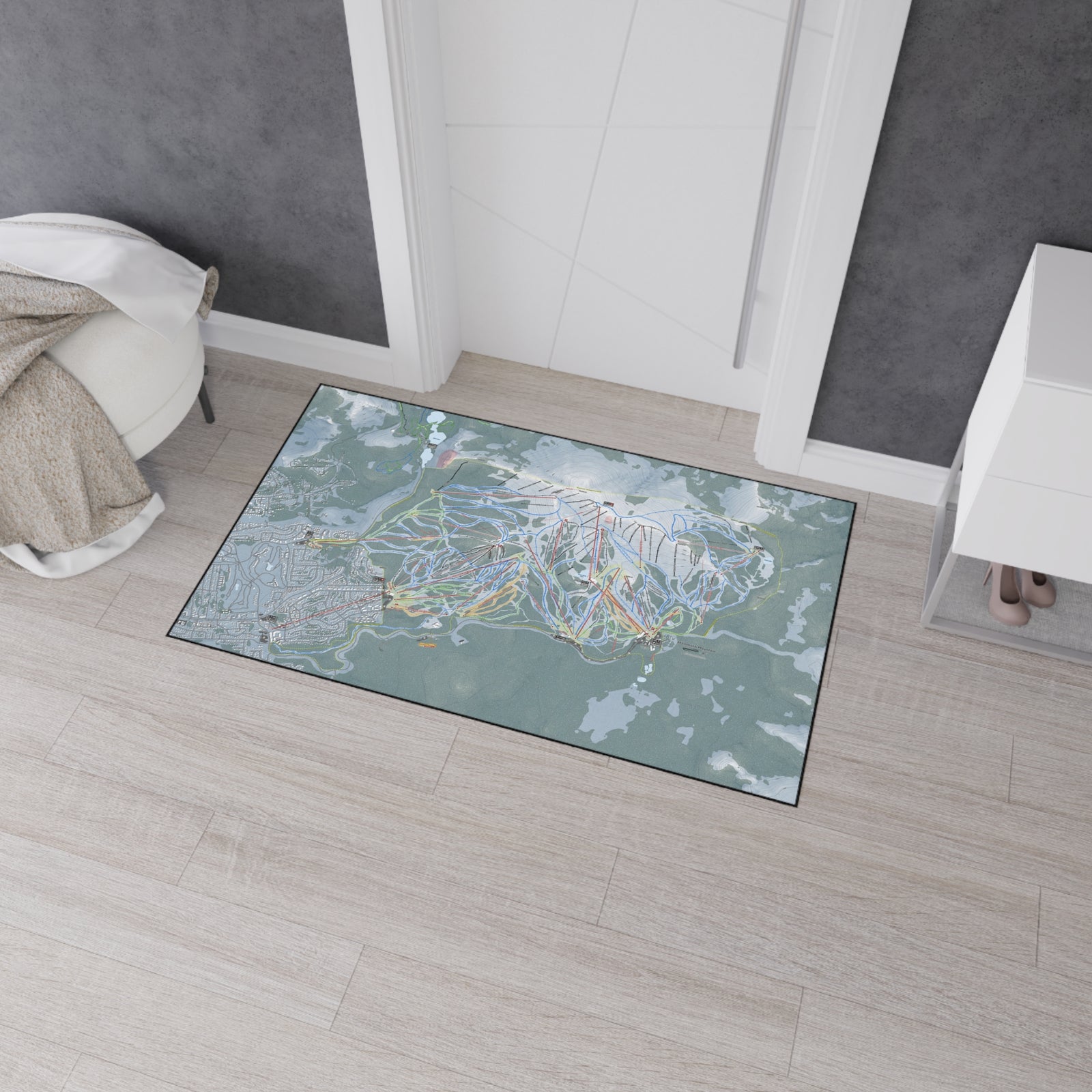 Mammoth Mountain, California Ski Resort Map Heavy Duty Floor Mat