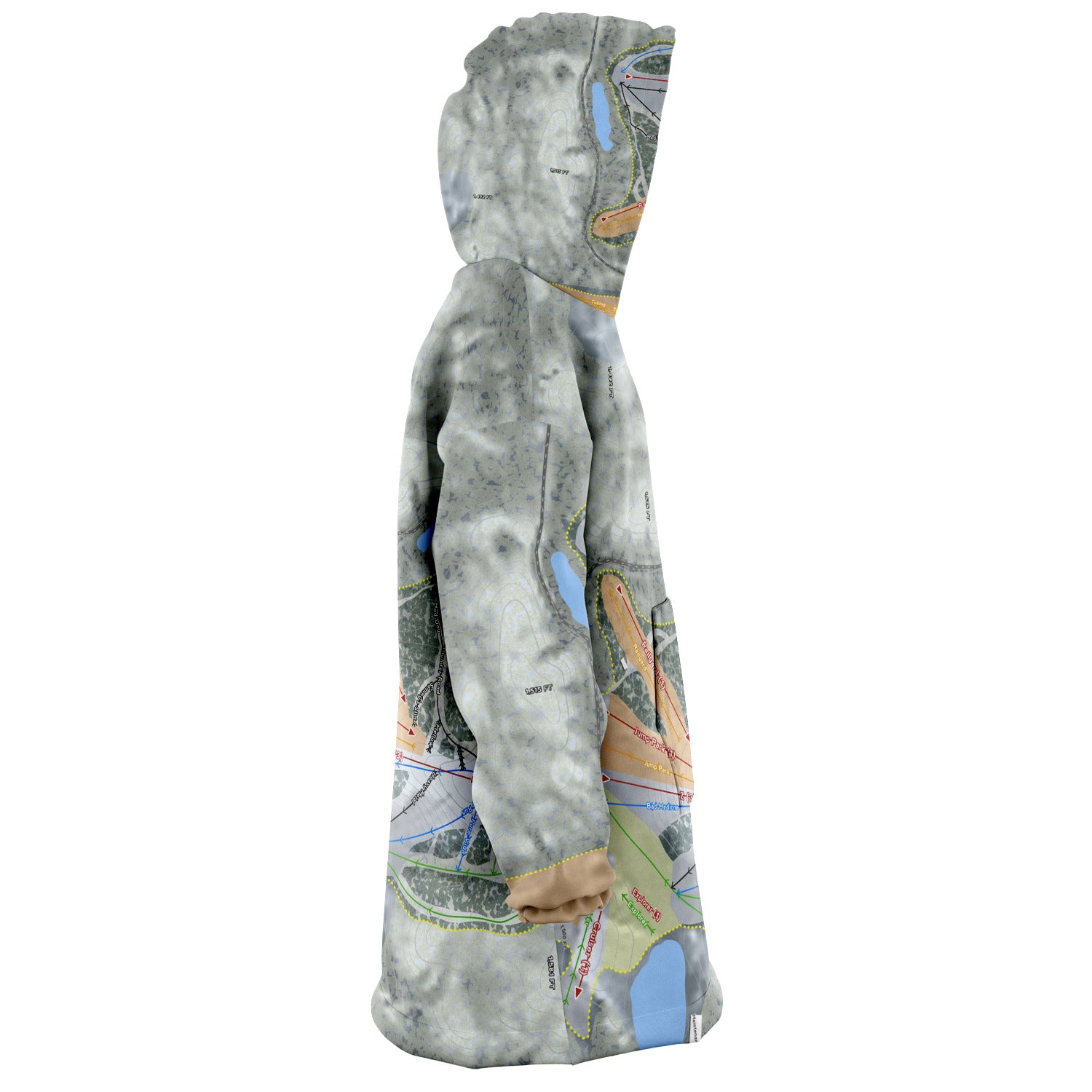 Detroit Mountain, Minnesota Ski Trail Map Snug Hoodie