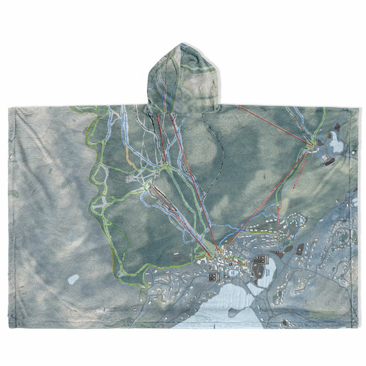 Tremblant, Quebec Ski Resort Map Flannel Blanket Poncho