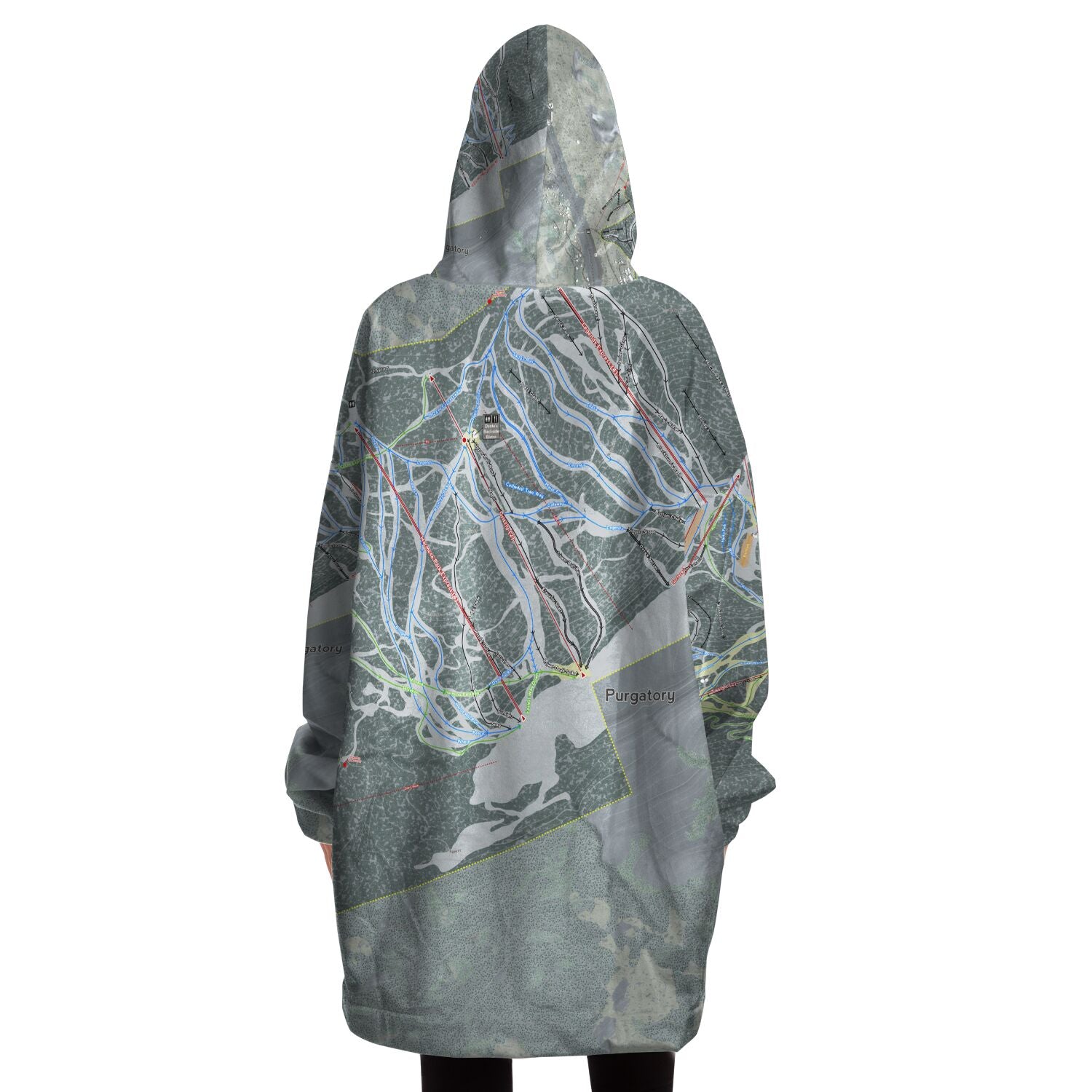 Purgatory, Colorado Ski Trail Map - Snug Hoodie - Powderaddicts