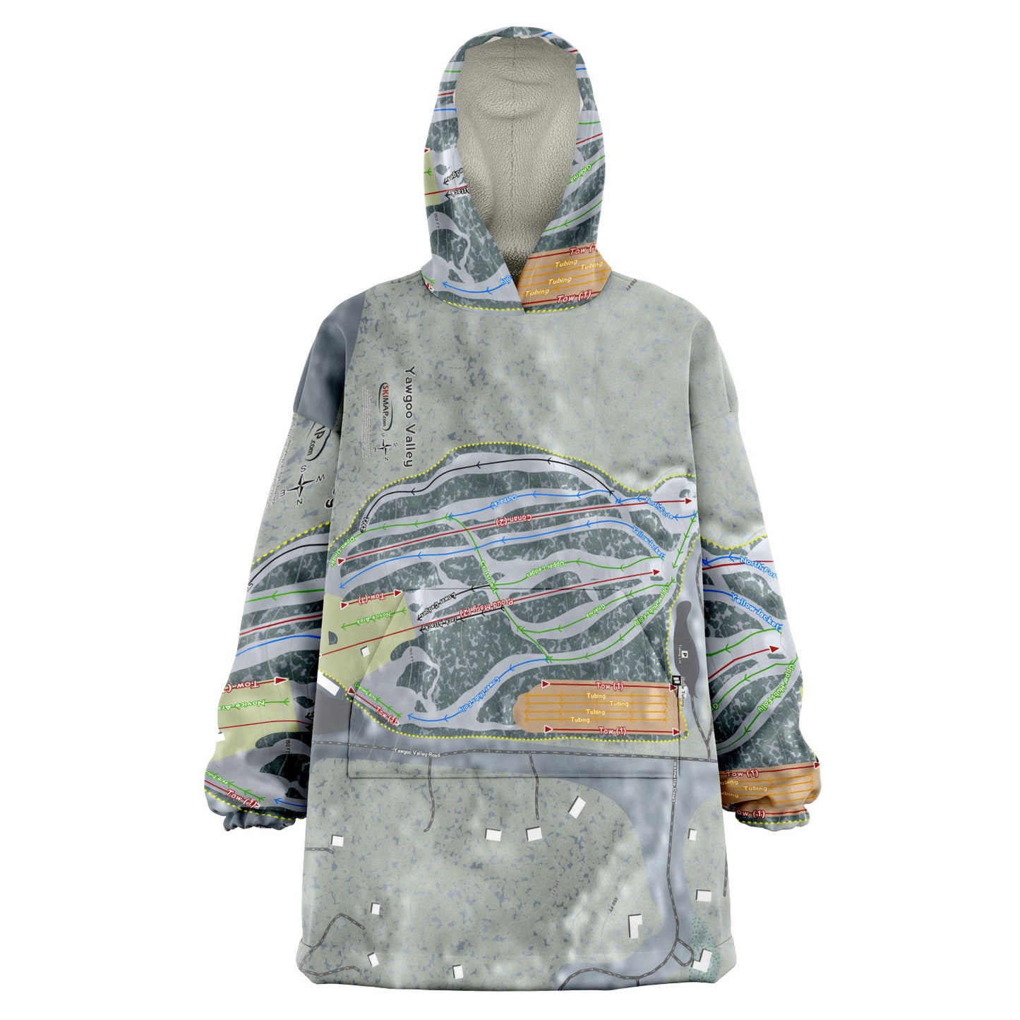 Yawgoo Valley, Rhode Island Ski Trail Map - Snug Hoodie - Powderaddicts